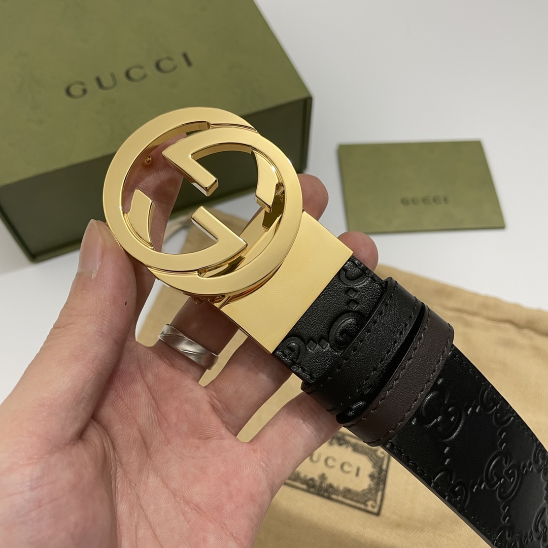 Gucci Male Basic Belt Cow Leather Black M
