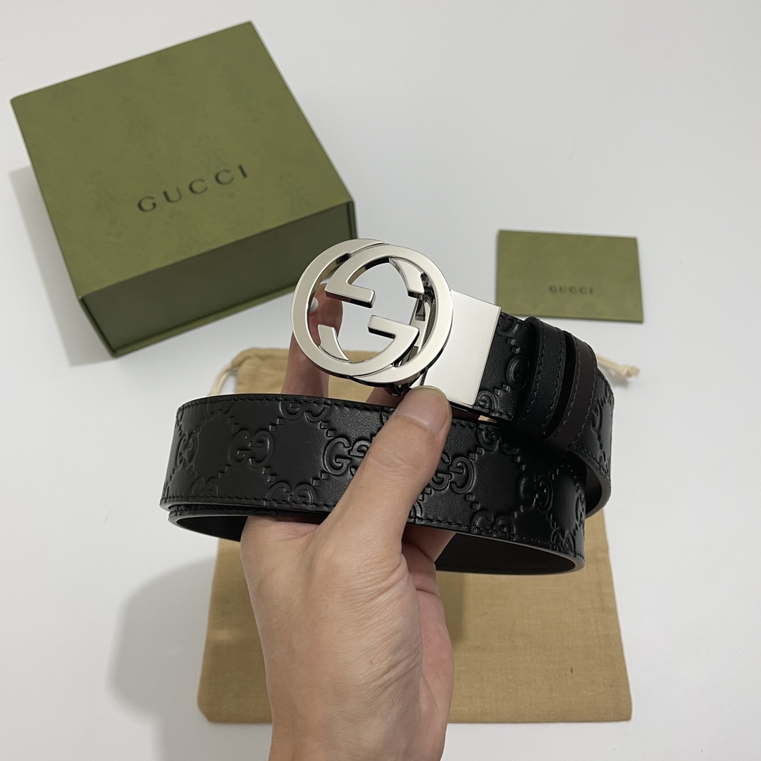 Gucci Male Basic Belt Cow Leather Black M