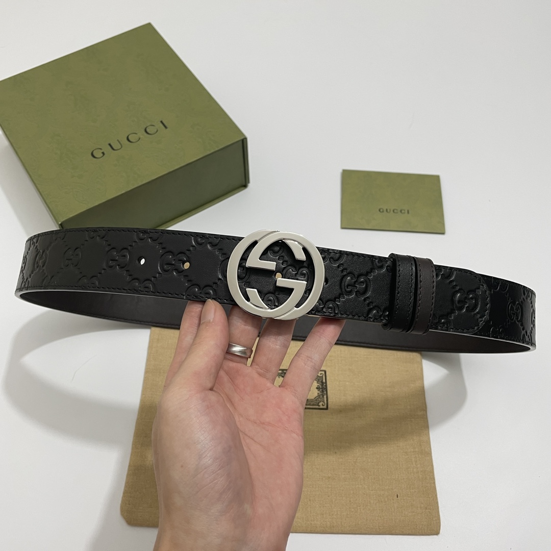 Gucci Male Basic Belt Cow Leather Black M