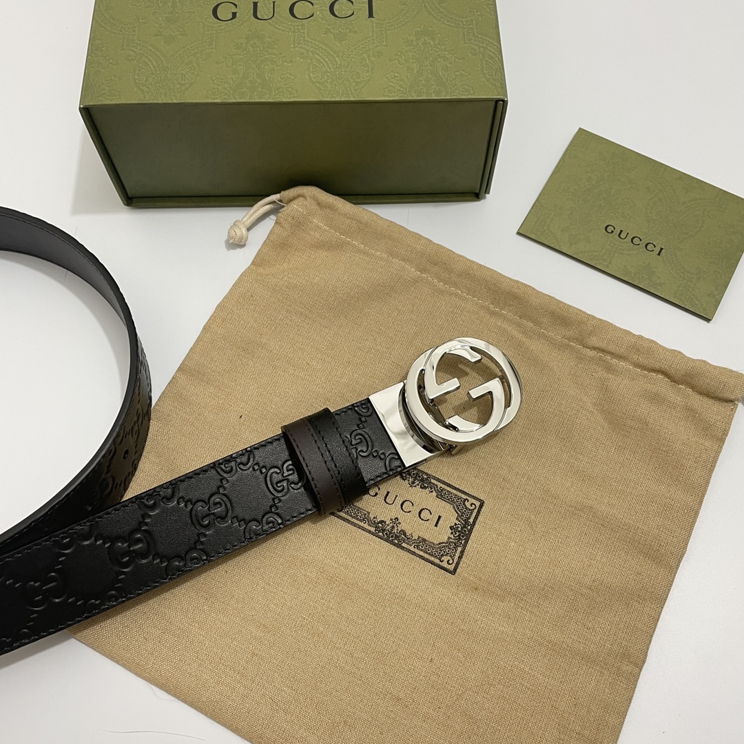 Gucci Male Basic Belt Cow Leather Black M