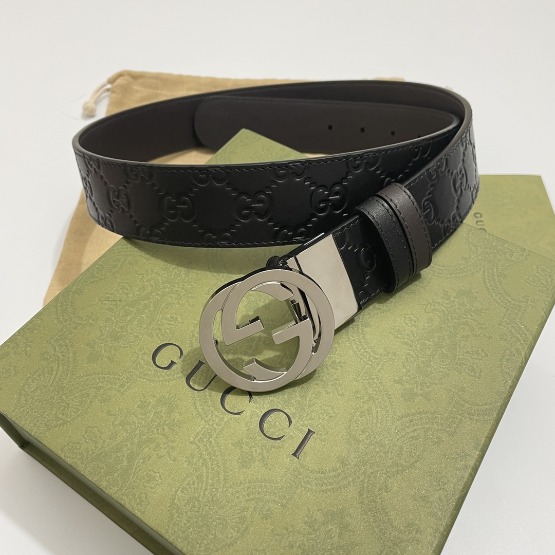 Gucci Male Basic Belt Cow Leather Black M