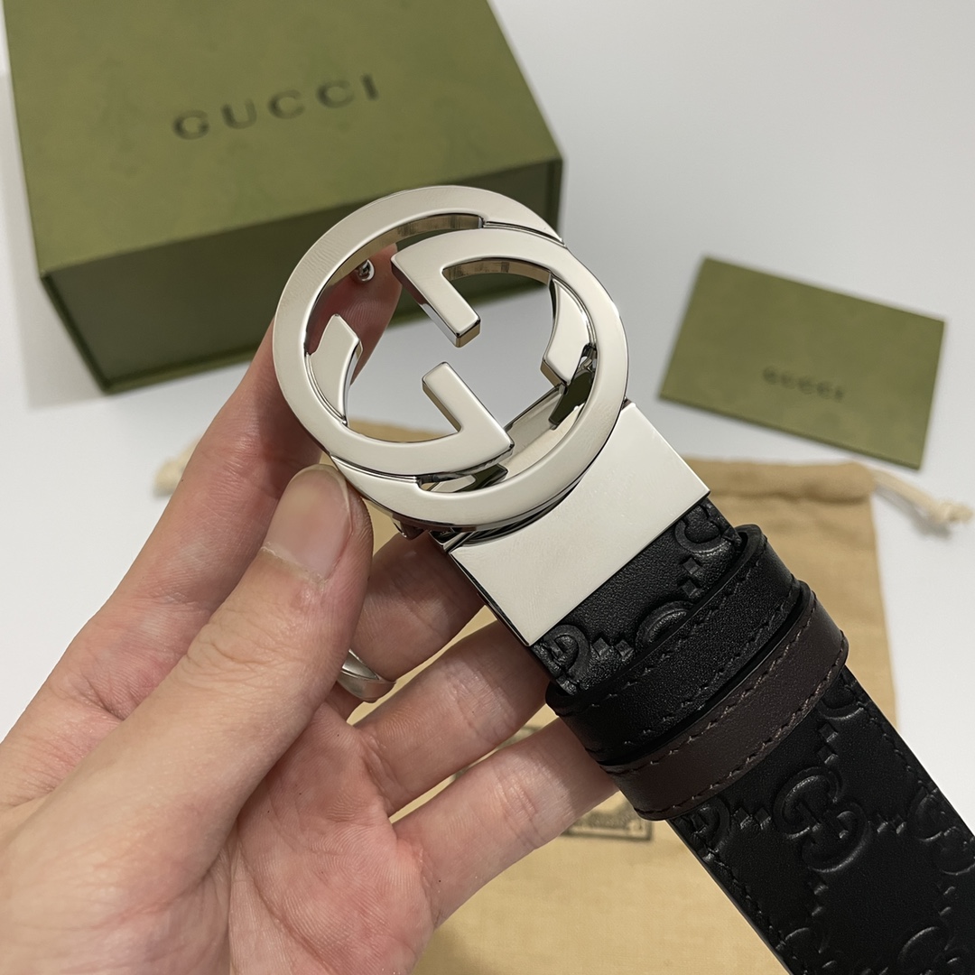 Gucci Male Basic Belt Cow Leather Black M