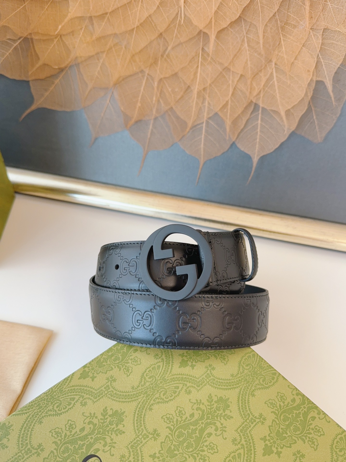 Gucci Male Leather Belt Top Grain Leather M