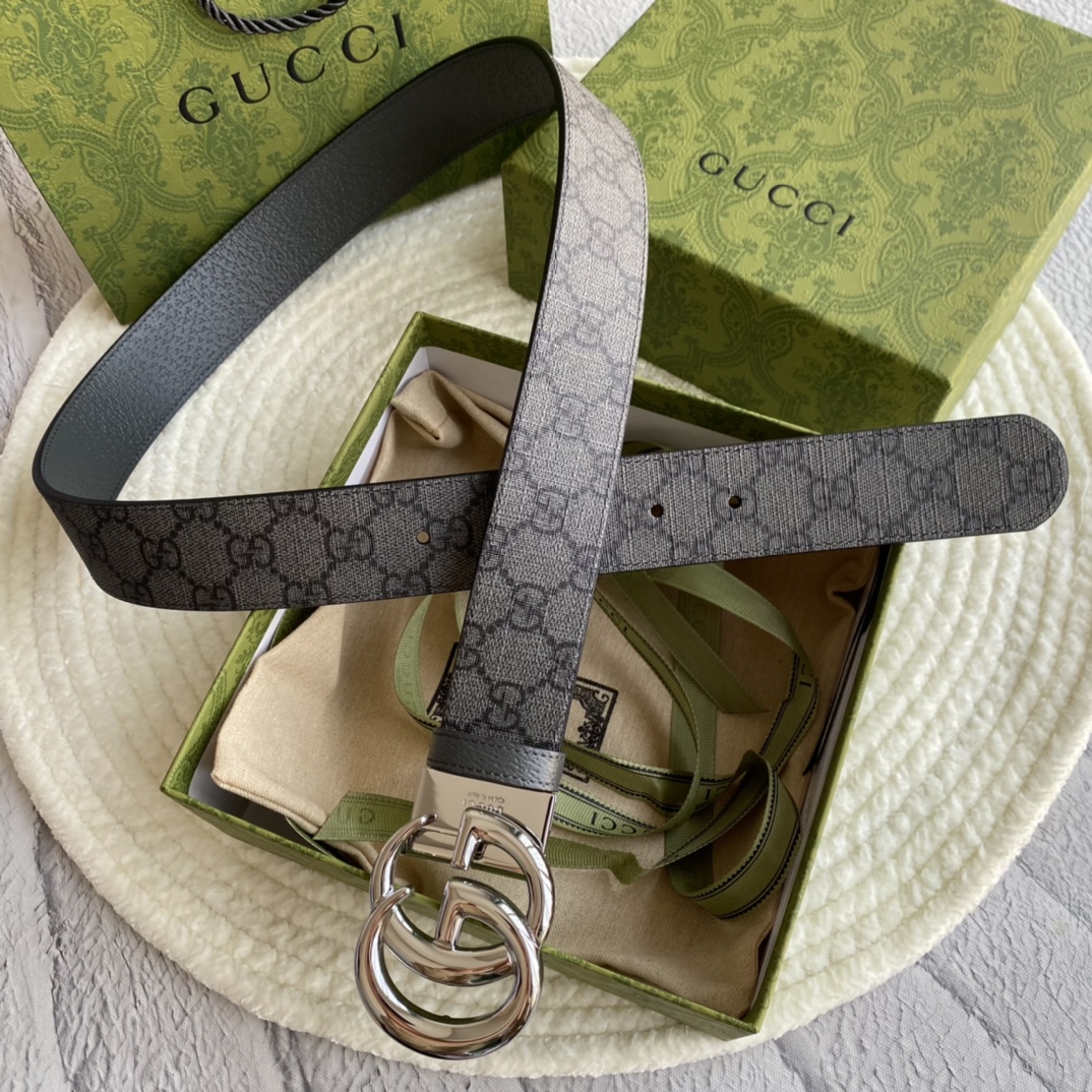 Gucci Male Basic Belt Gray Waterproof 38mm