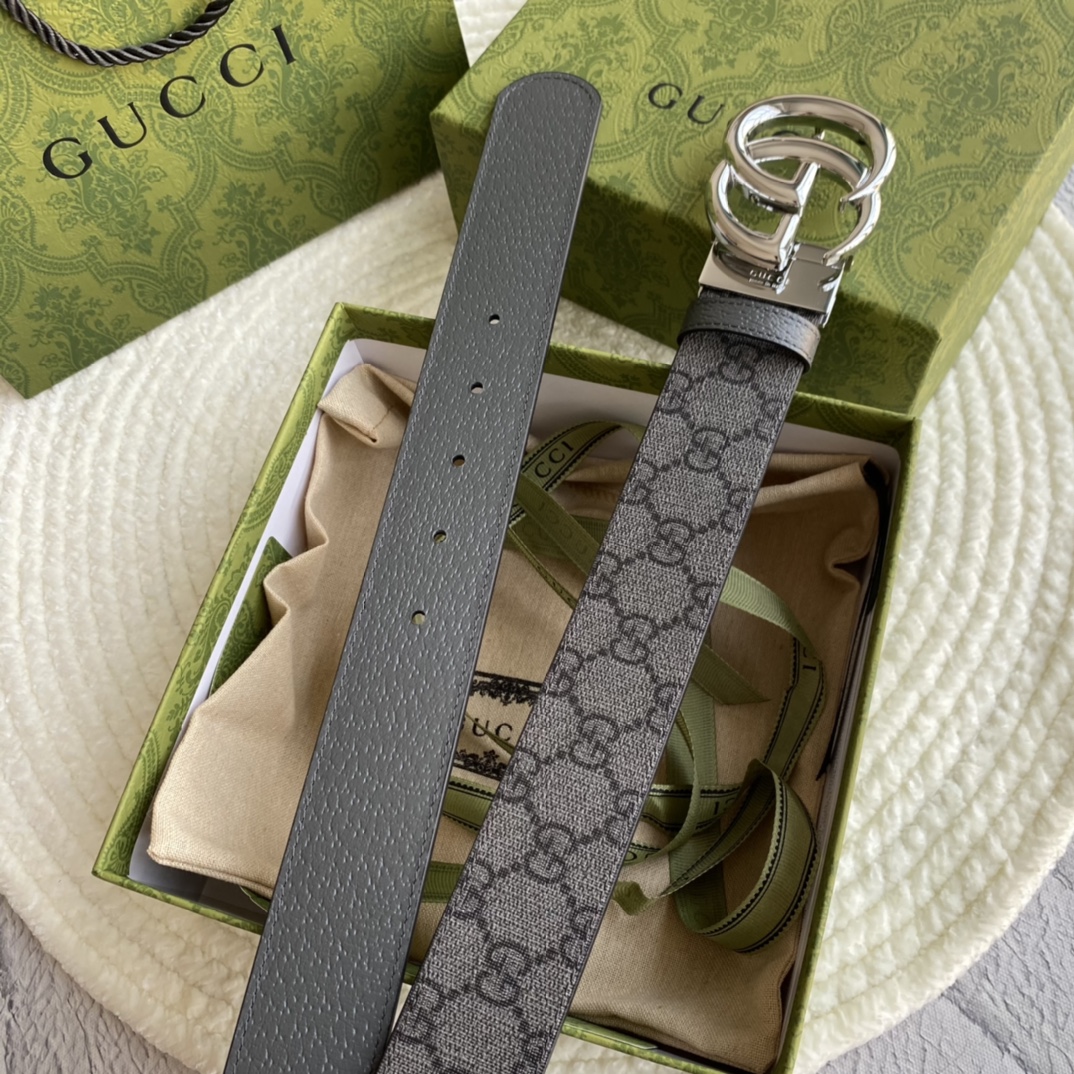 Gucci Male Basic Belt Gray Waterproof 38mm