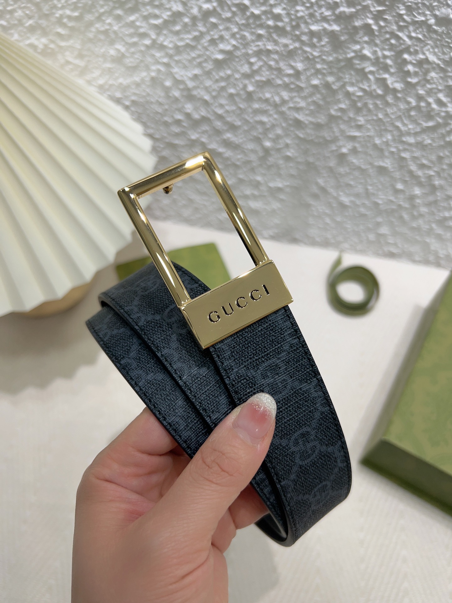 Gucci Basic Belt Canvas Beige S-m