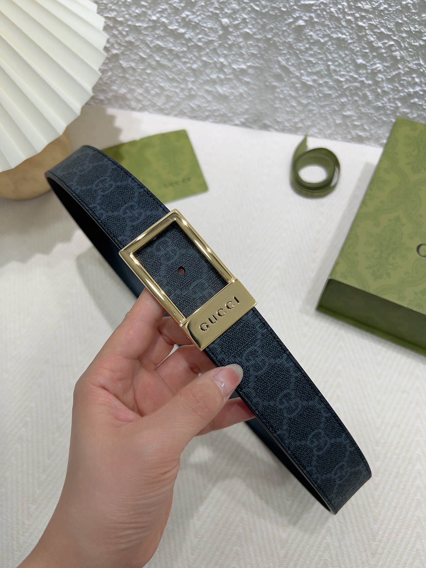 Gucci Basic Belt Canvas Beige S-m