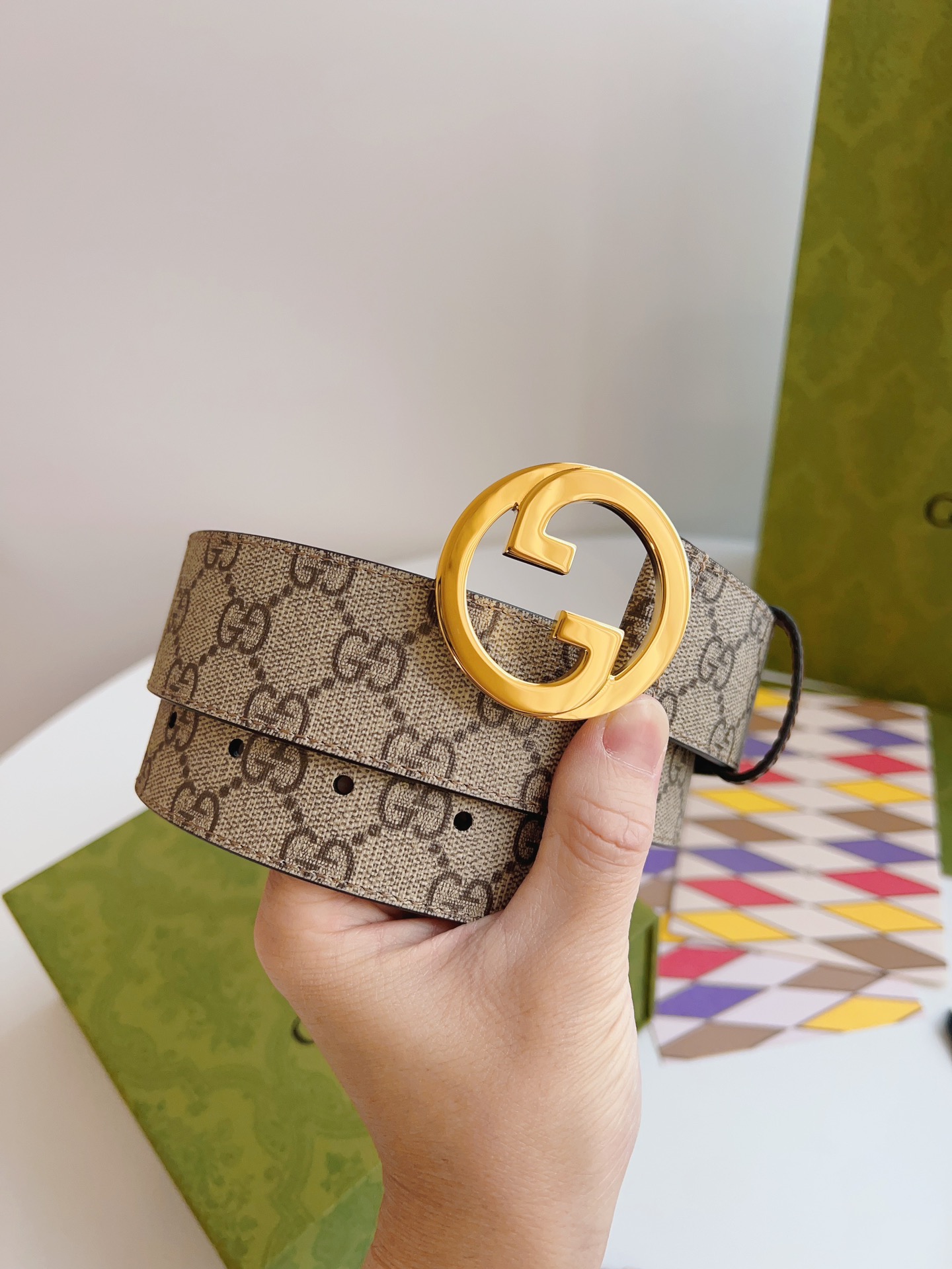 Gucci Basic Belt Canvas Brown S-m