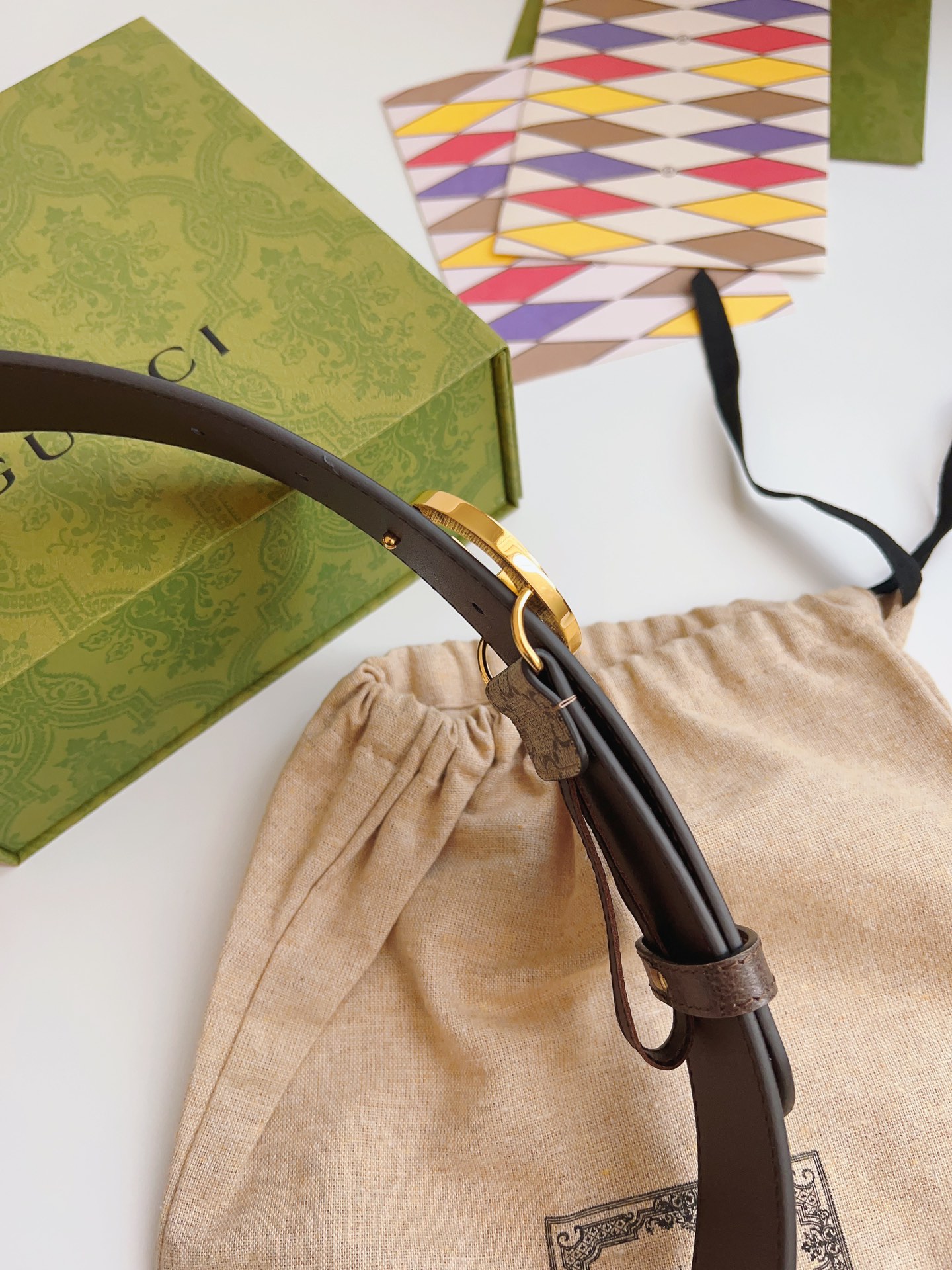 Gucci Basic Belt Canvas Brown S-m