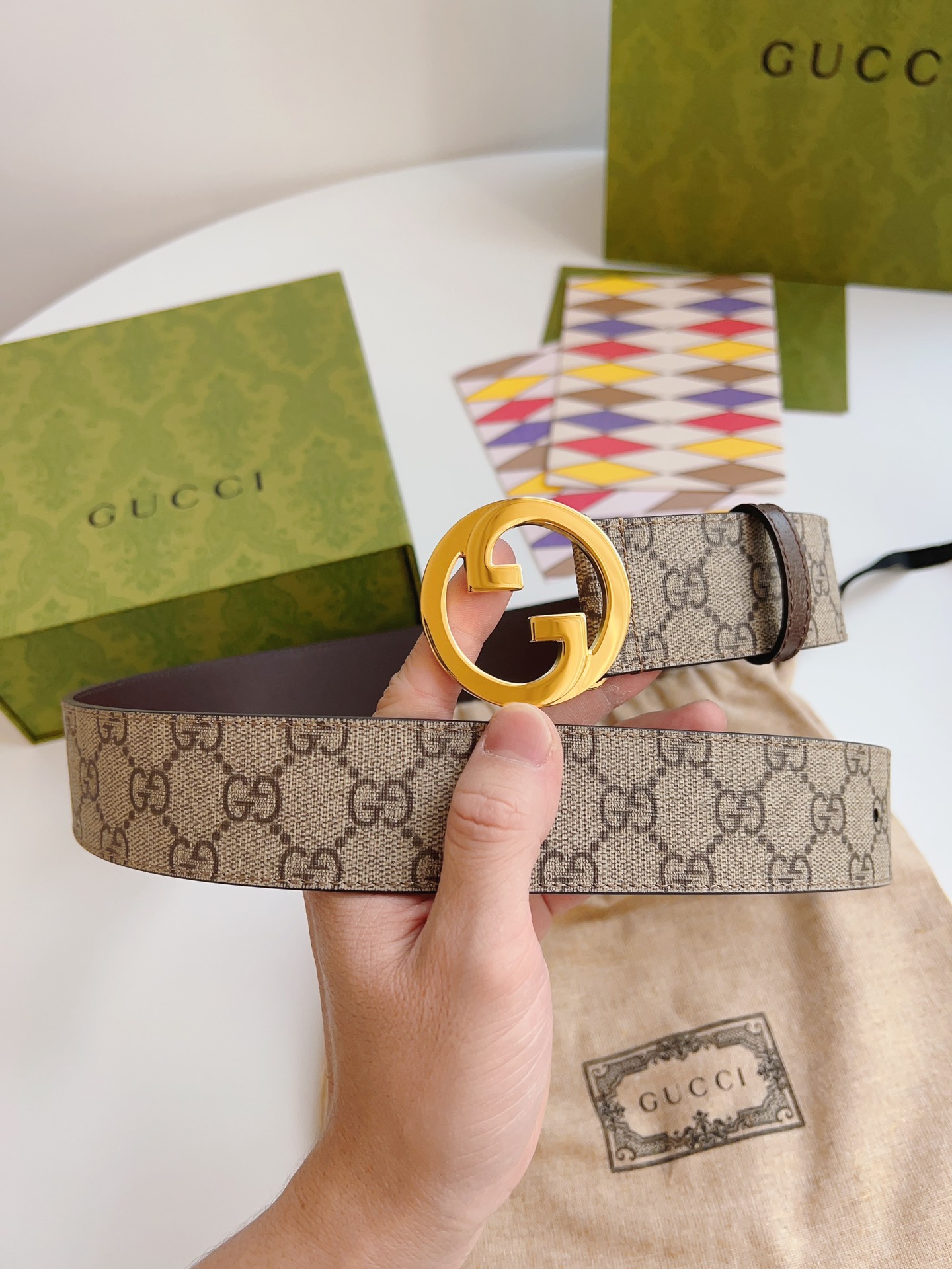 Gucci Basic Belt Canvas Brown S-m