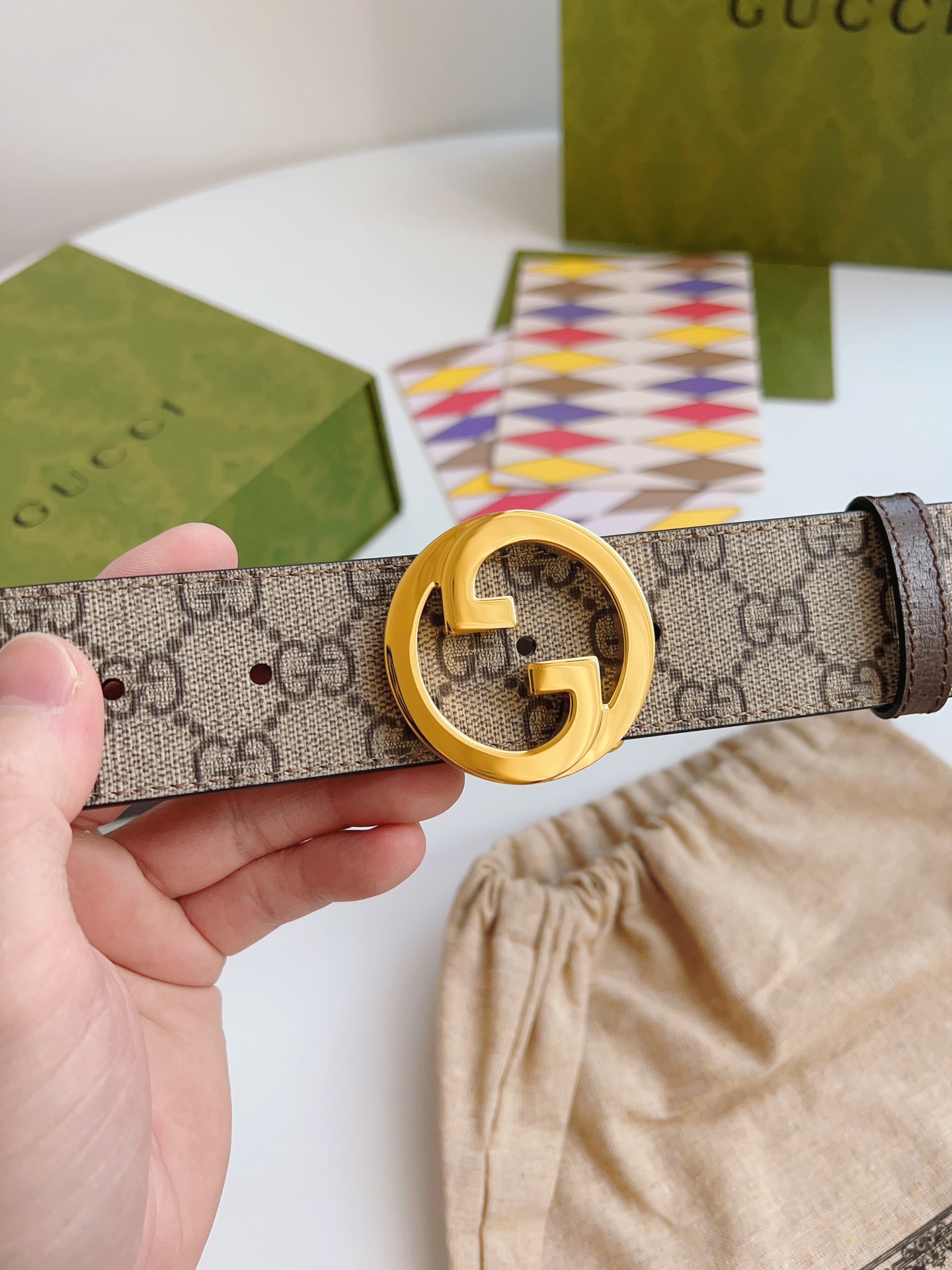 Gucci Basic Belt Canvas Brown S-m