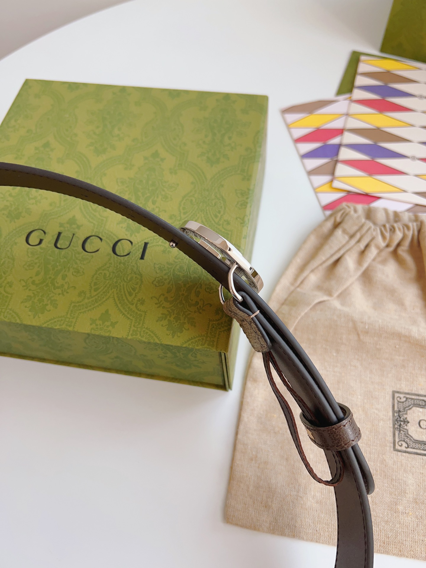 Gucci Basic Belt Canvas Brown S-m