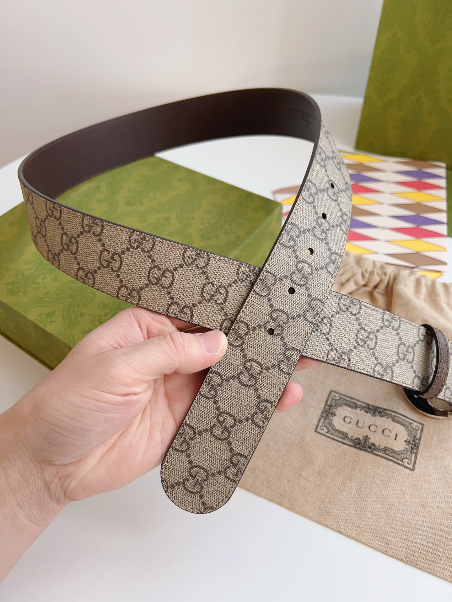 Gucci Basic Belt Canvas Brown S-m