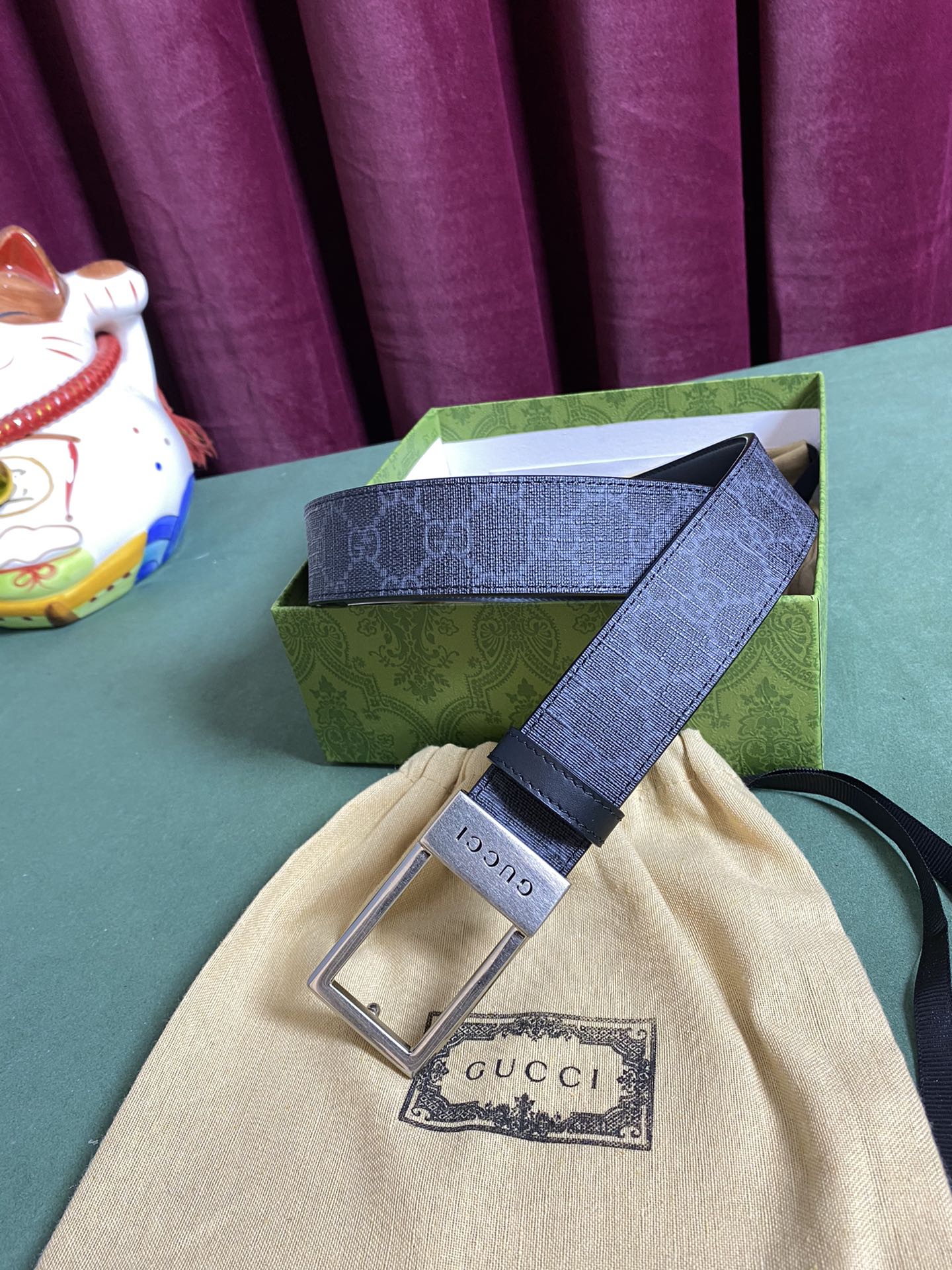 Gucci Basic Belt Canvas Black S-m