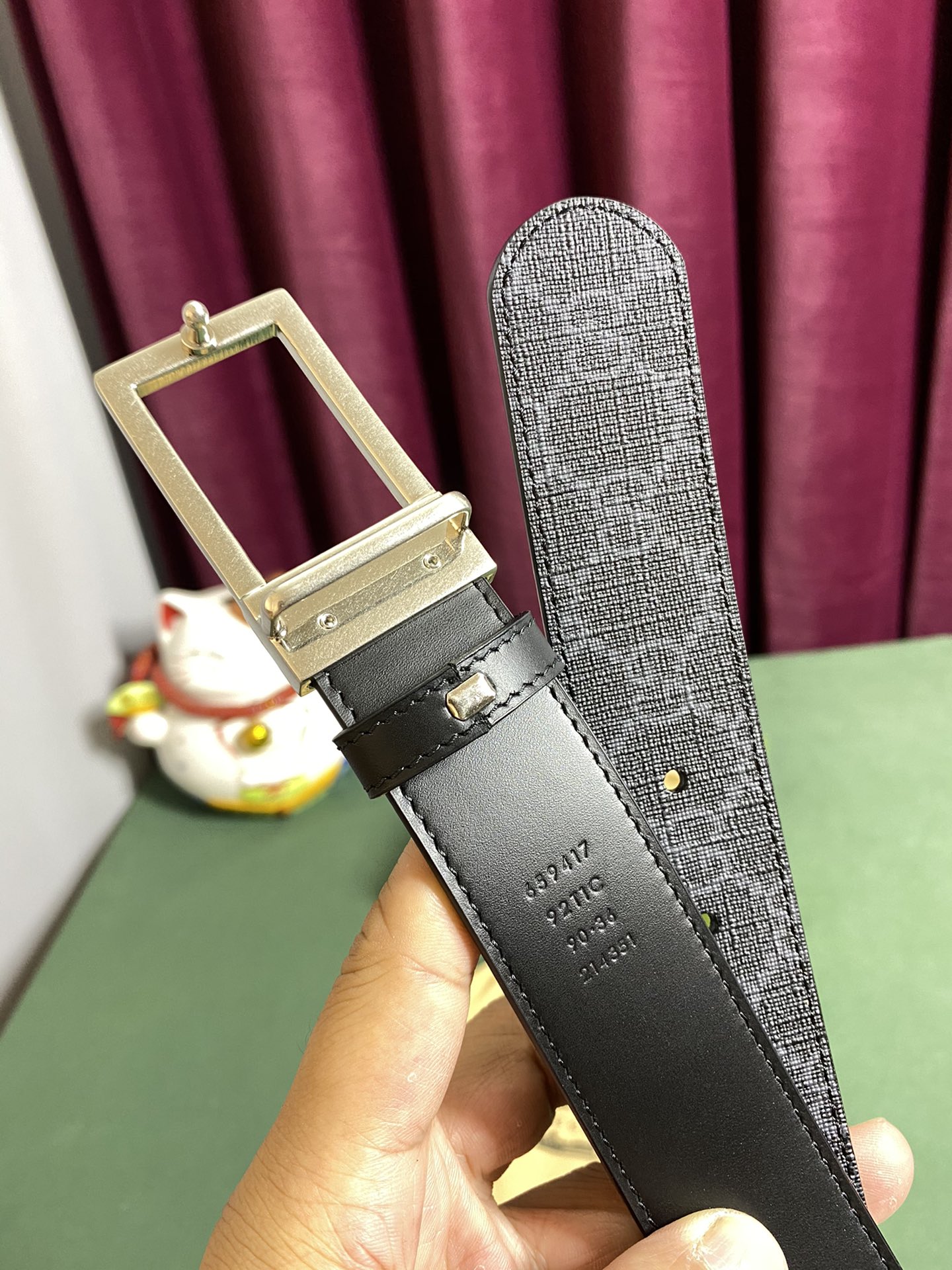 Gucci Basic Belt Canvas Black S-m