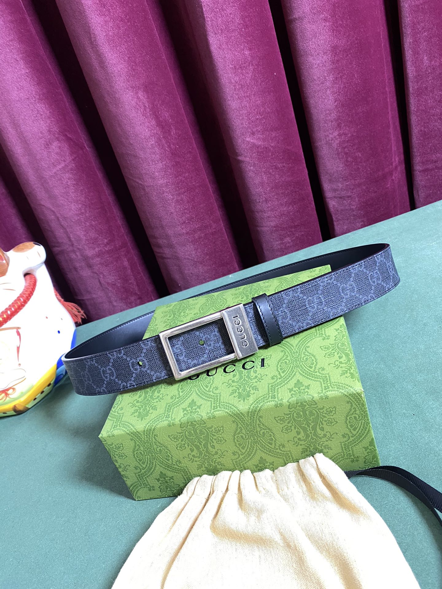 Gucci Basic Belt Canvas Black S-m