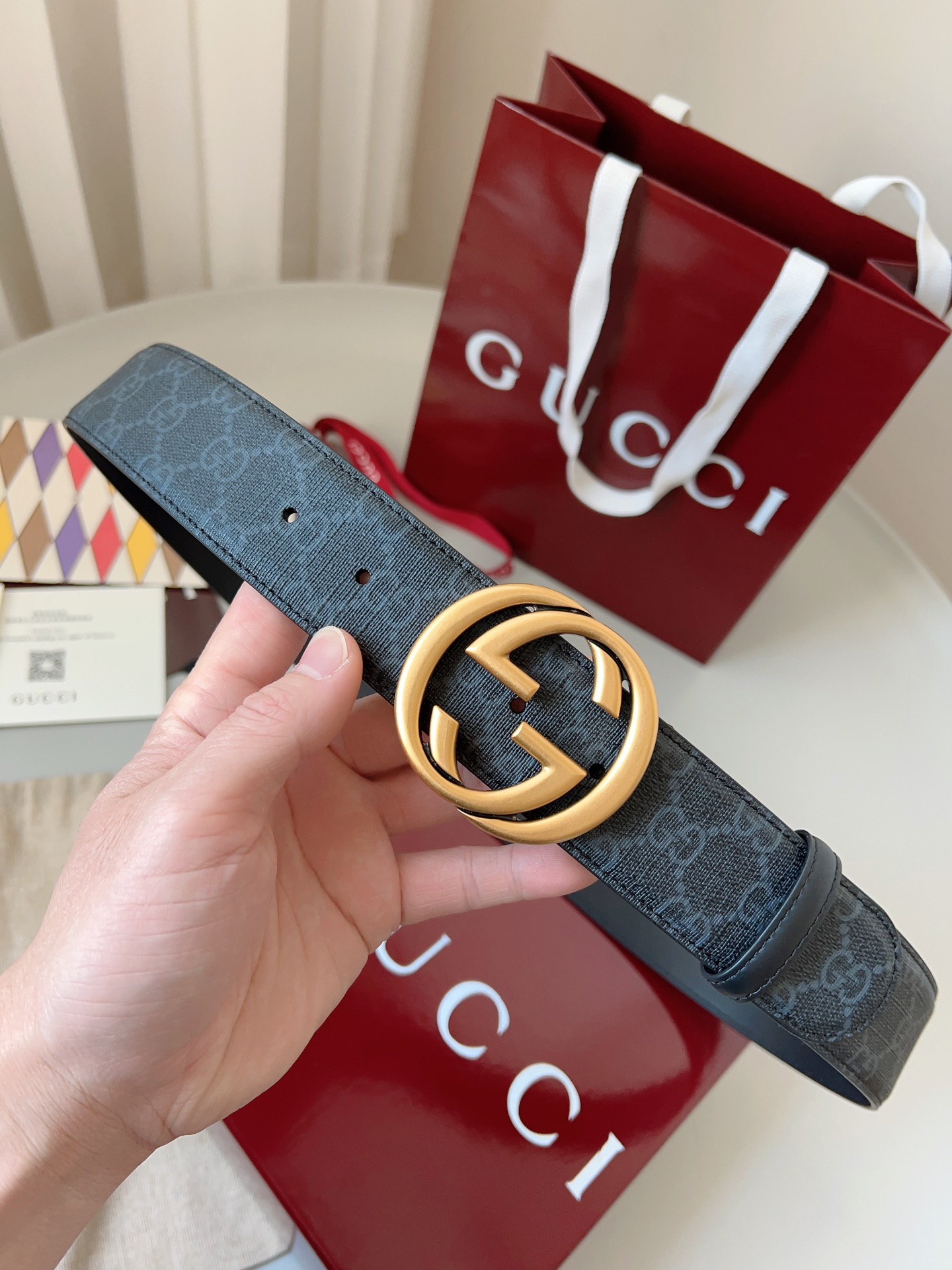 Gucci Basic Belt Canvas Black S-m