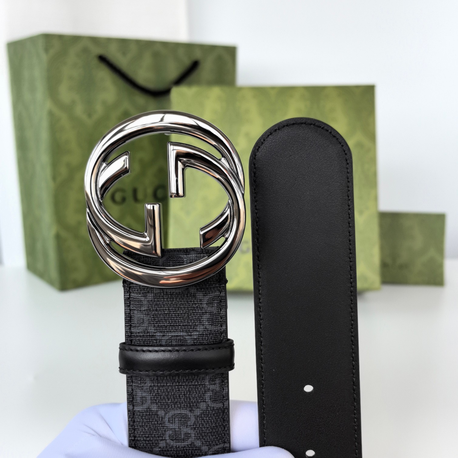 Gucci Basic Belt Canvas Black S-m