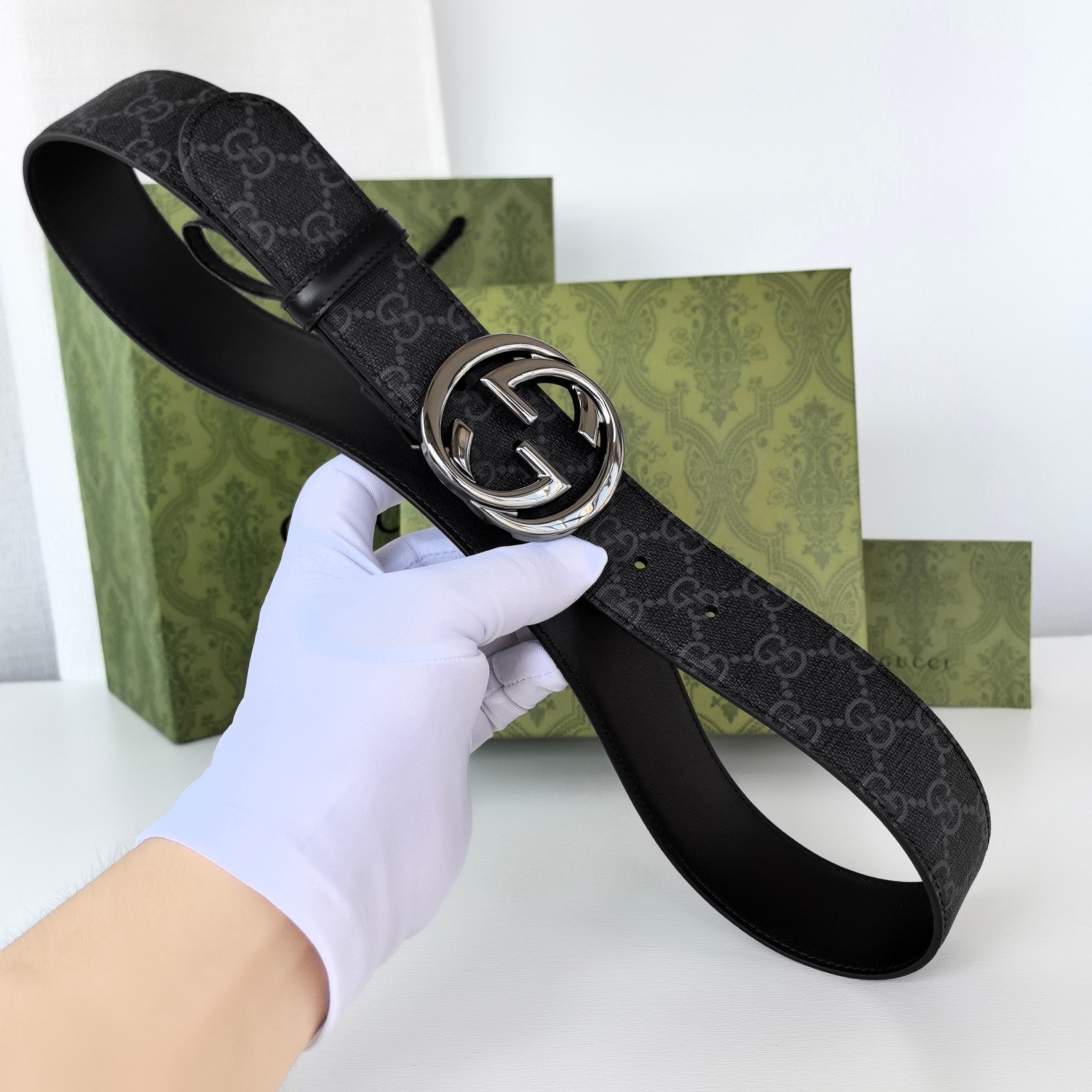 Gucci Basic Belt Canvas Black S-m