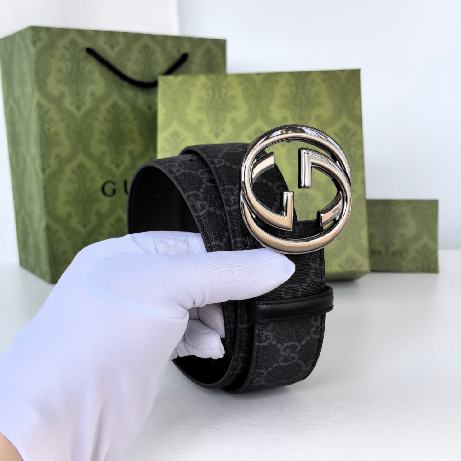 Gucci Basic Belt Canvas Black S-m