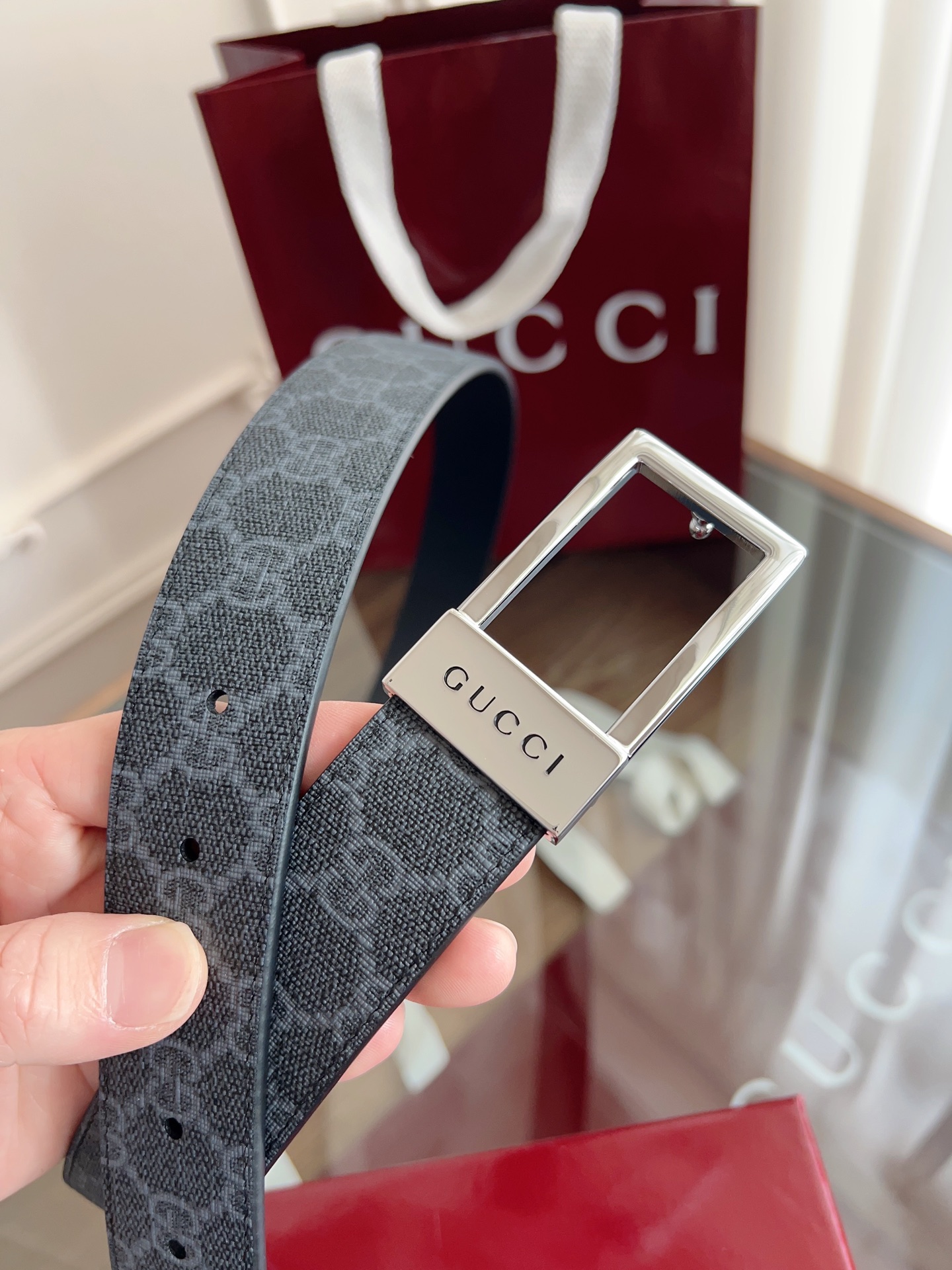 Gucci Male Basic Belt Canvas Black