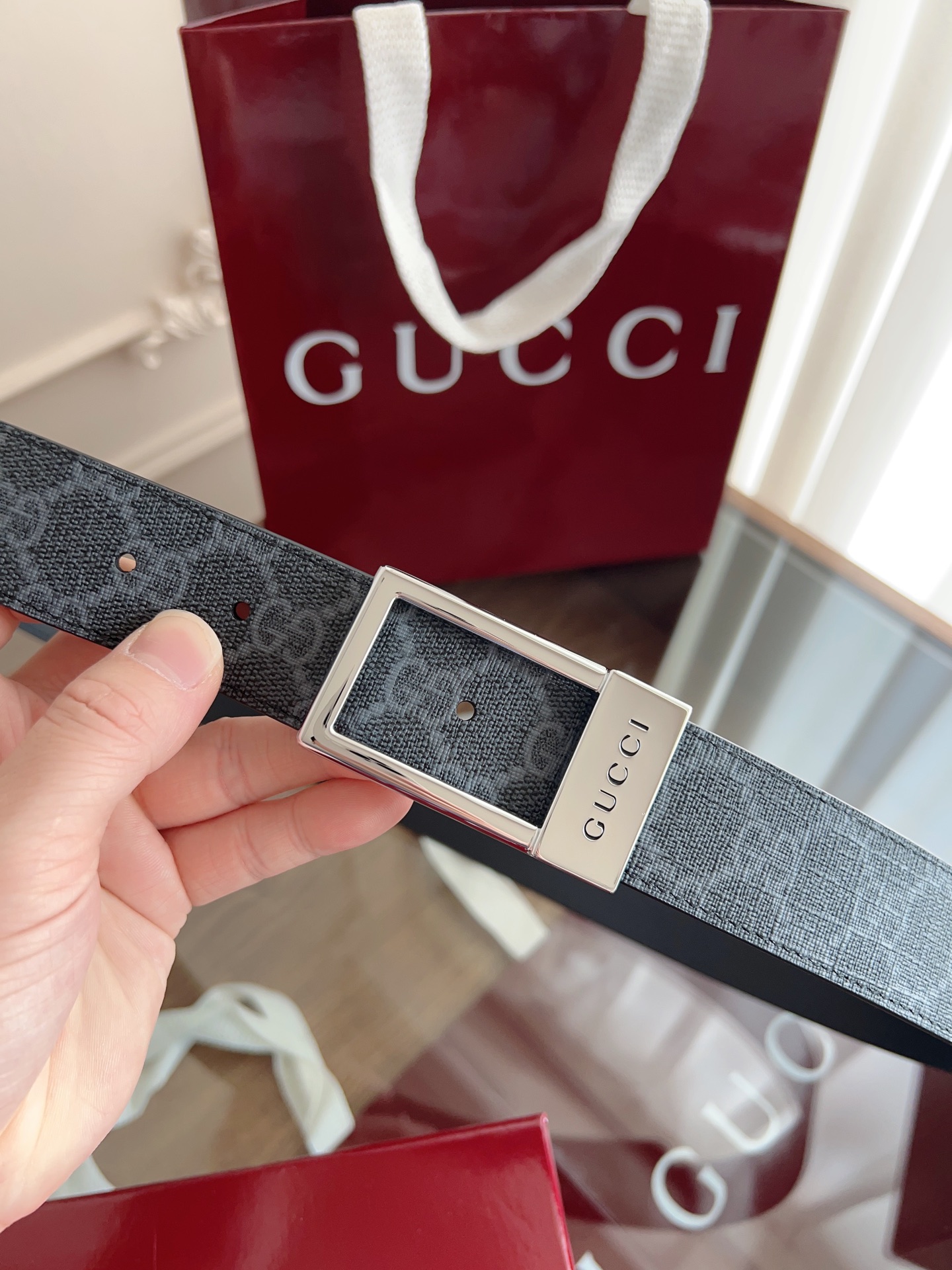 Gucci Male Basic Belt Canvas Black