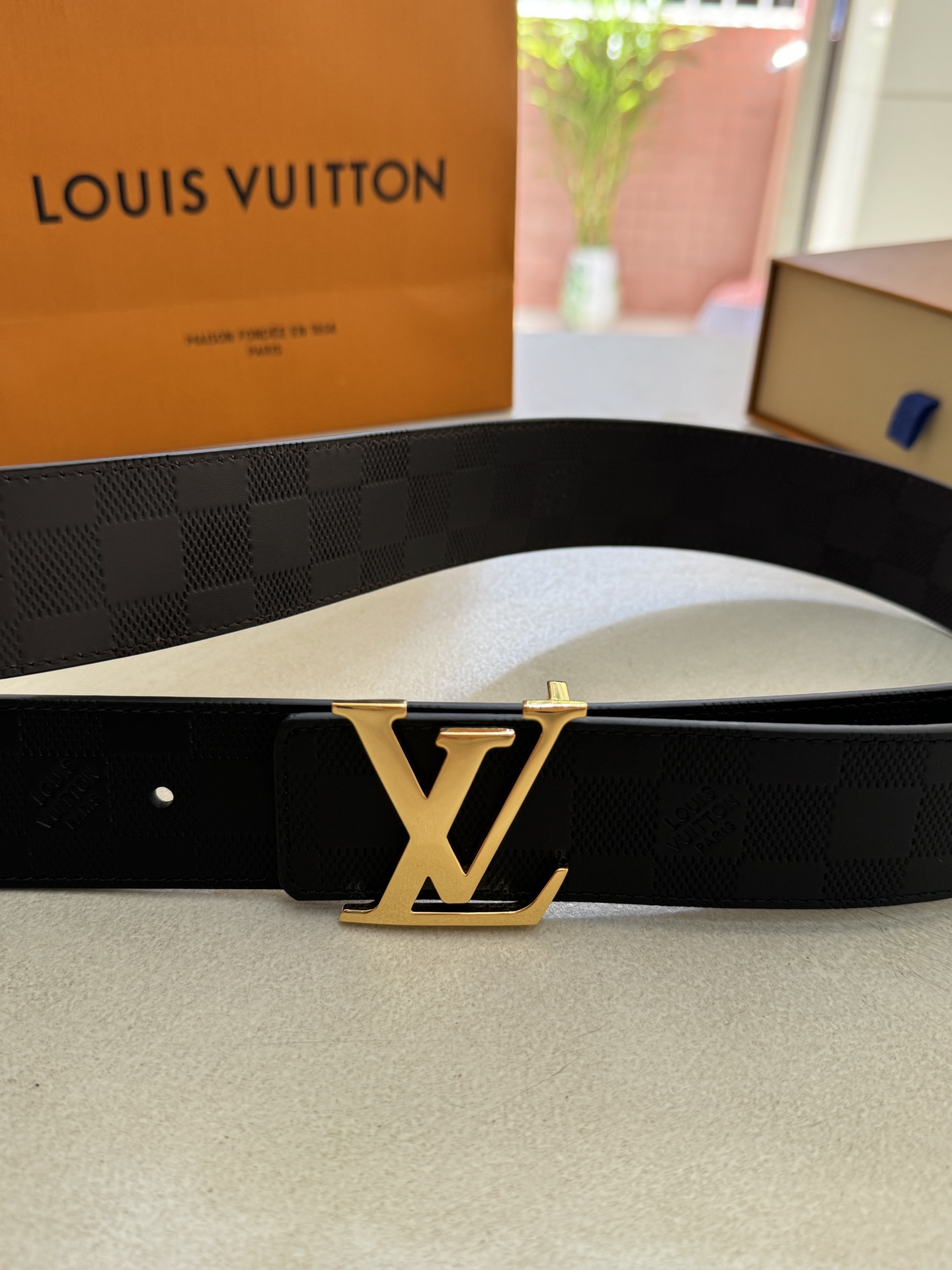 Louis Vuitton Male Basic Belt Cow Leather 40mm-l