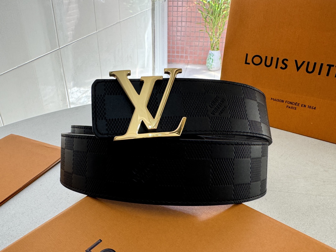 Louis Vuitton Male Basic Belt Cow Leather 40mm-l