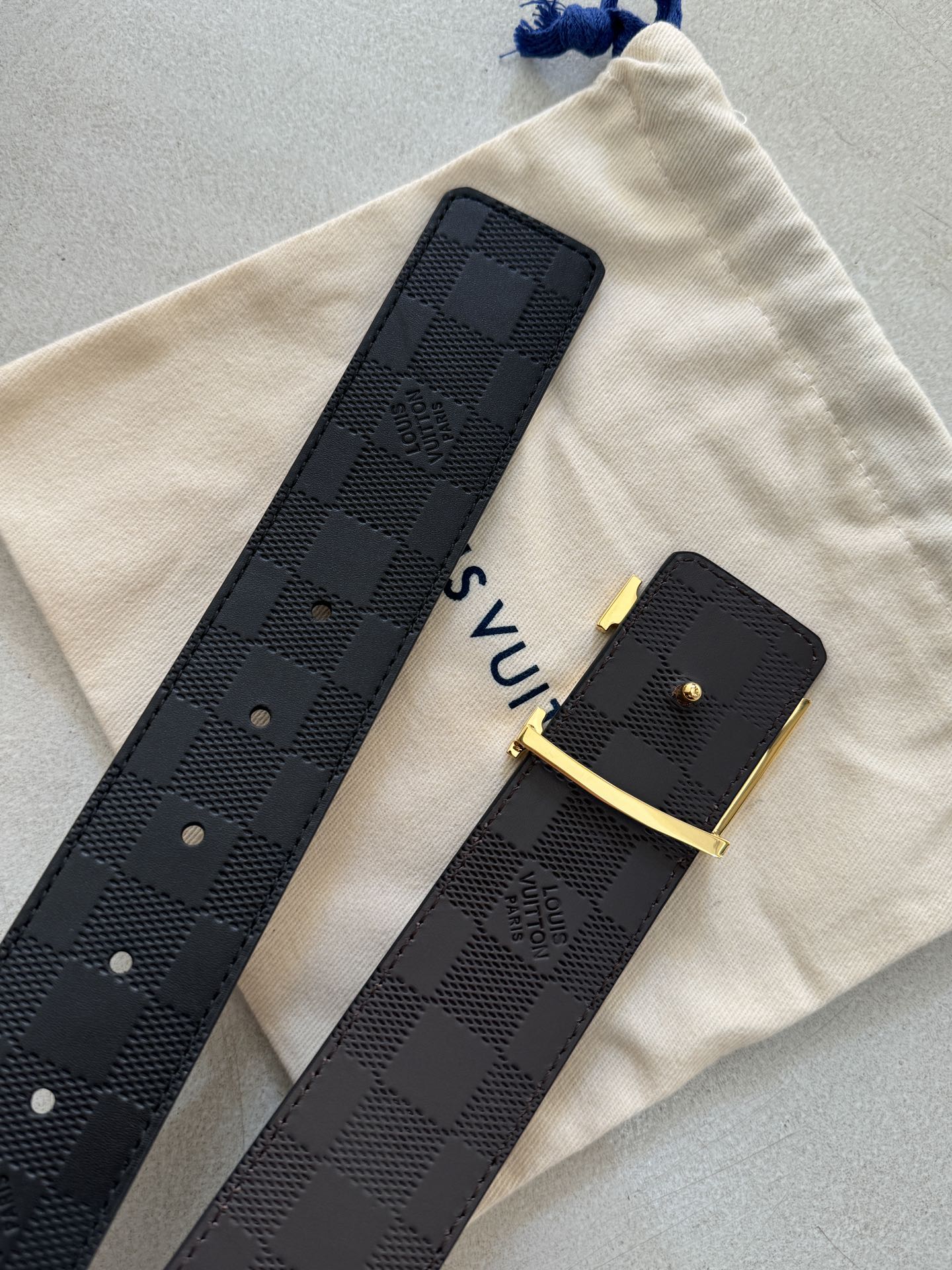 Louis Vuitton Male Basic Belt Cow Leather 40mm-l