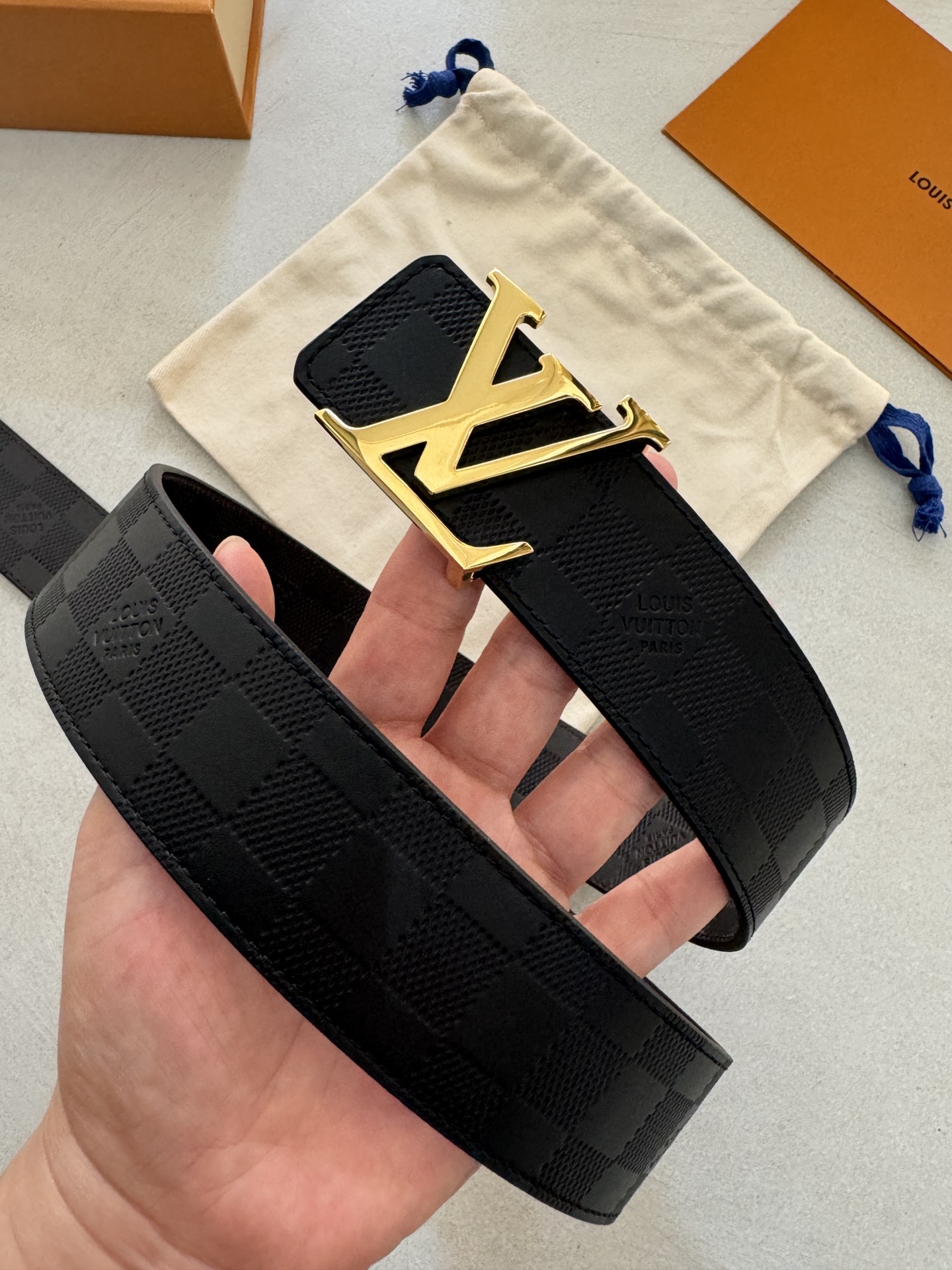 Louis Vuitton Male Basic Belt Cow Leather 40mm-l