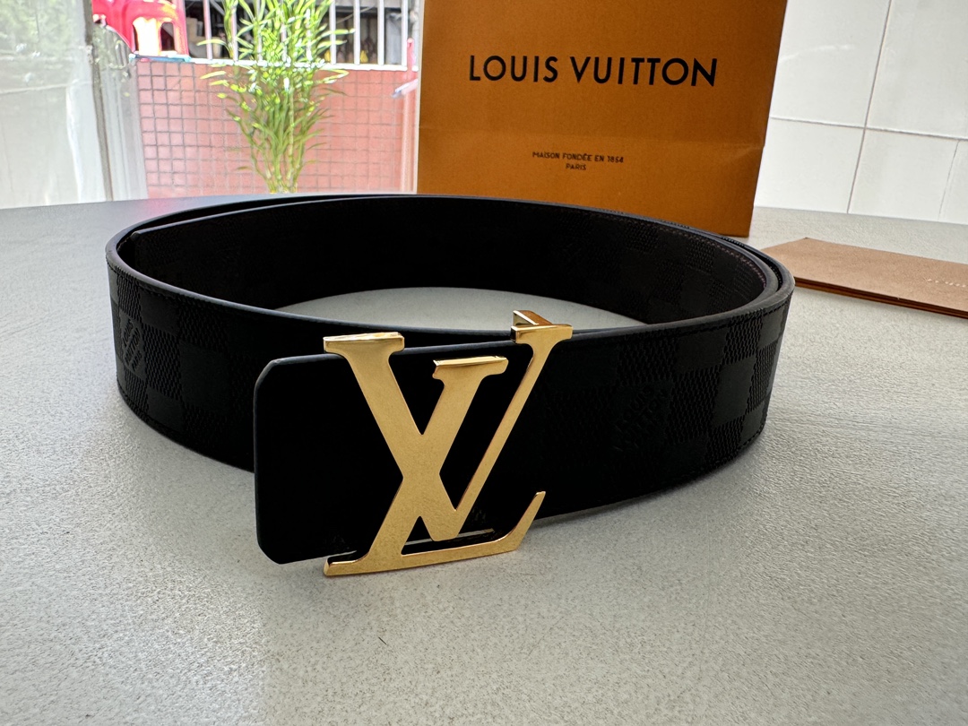 Louis Vuitton Male Basic Belt Cow Leather 40mm-l