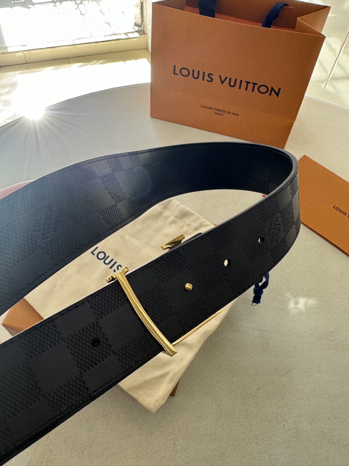 Louis Vuitton Male Basic Belt Cow Leather 40mm-l