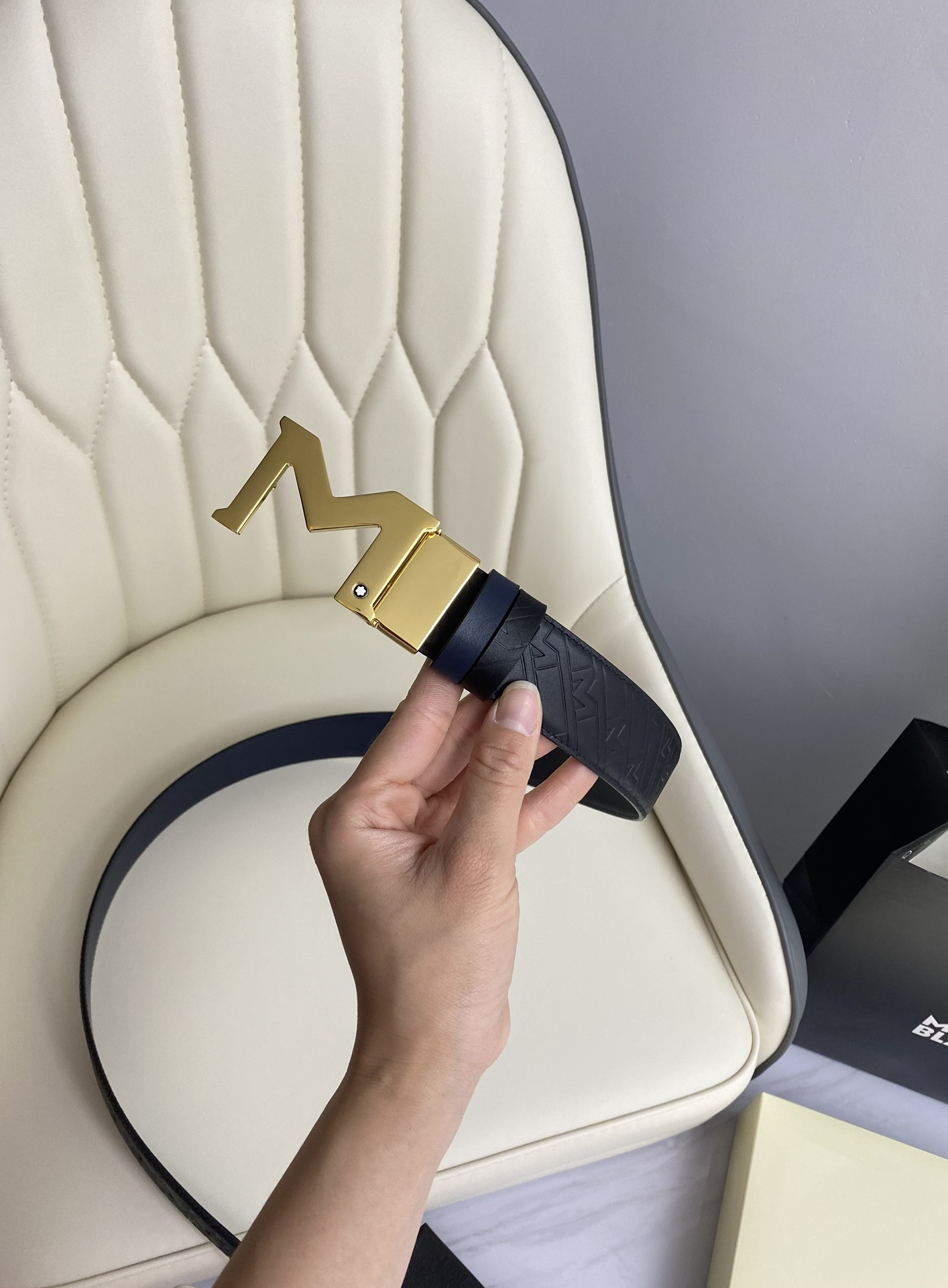 Montblanc Leather Belt Top Grain Leather M-l