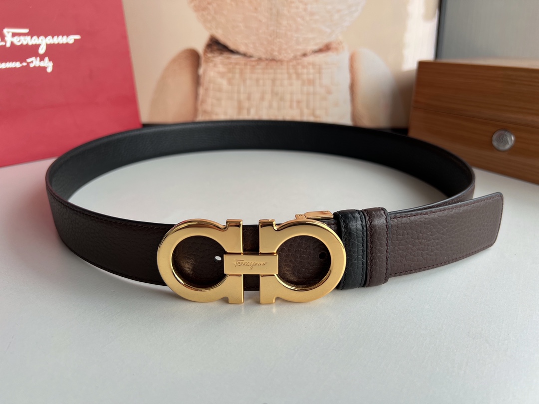 Salvatore Ferragamo Male Leather Belt Top Grain Leather M