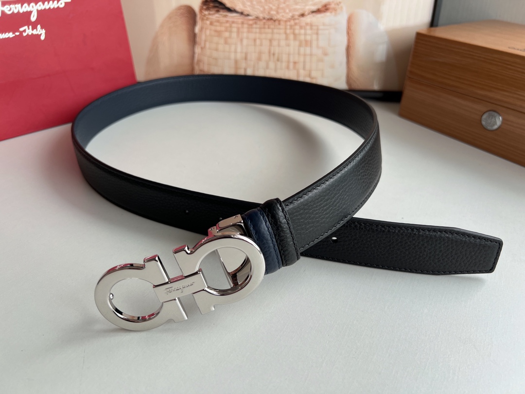 Salvatore Ferragamo Male Leather Belt Top Grain Leather M