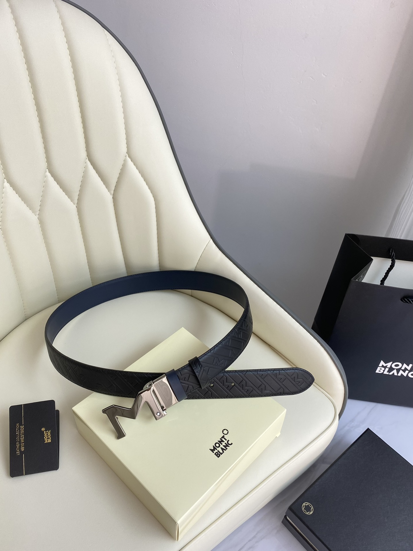 Montblanc Leather Belt Top Grain Leather M-l