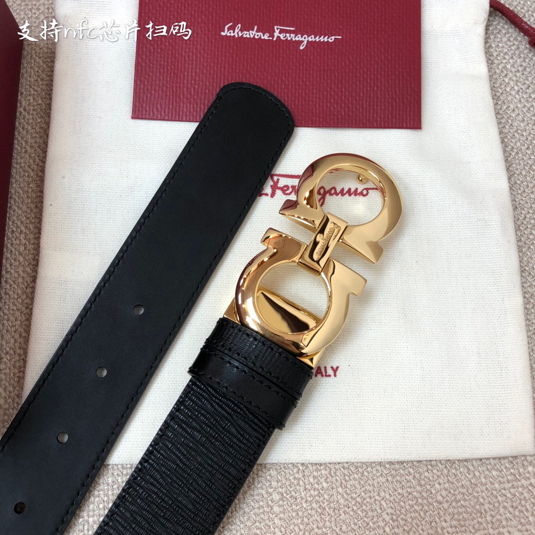 Salvatore Ferragamo Male Leather Belt Cow Leather 13514-m