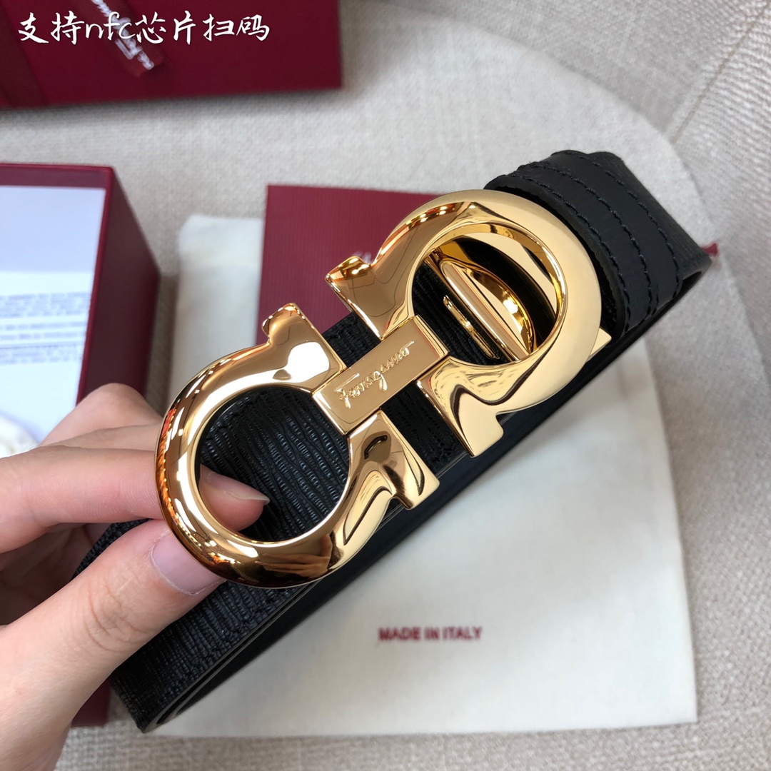 Salvatore Ferragamo Male Leather Belt Cow Leather 13514-m