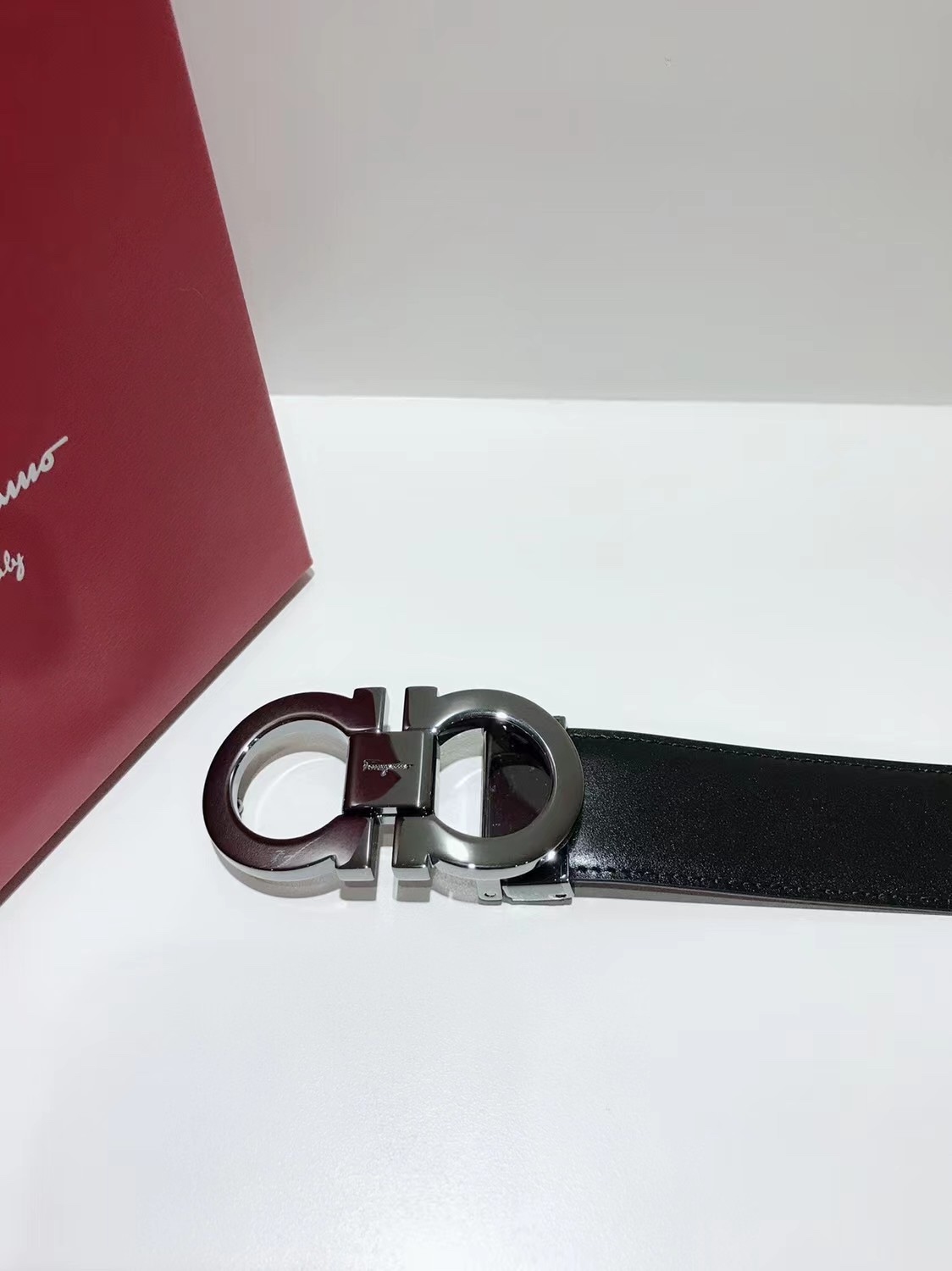 Salvatore Ferragamo Male Leather Belt Top Grain Leather 13514-s-m-l