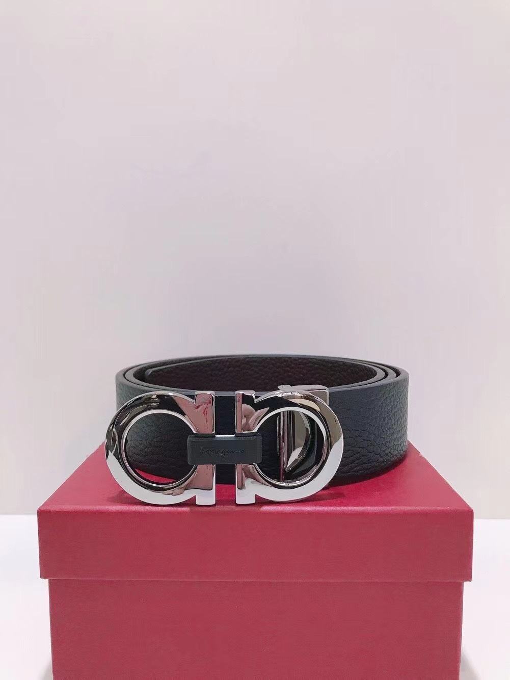 Salvatore Ferragamo Male Leather Belt Top Grain Leather 13514-s-m-l