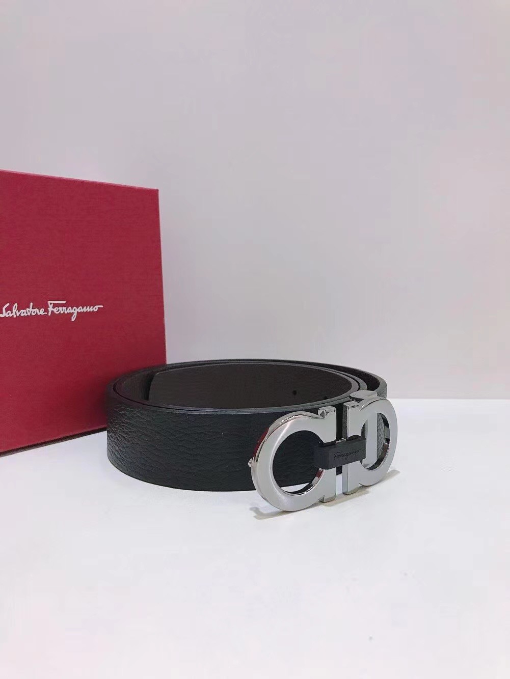 Salvatore Ferragamo Male Leather Belt Top Grain Leather 13514-s-m-l