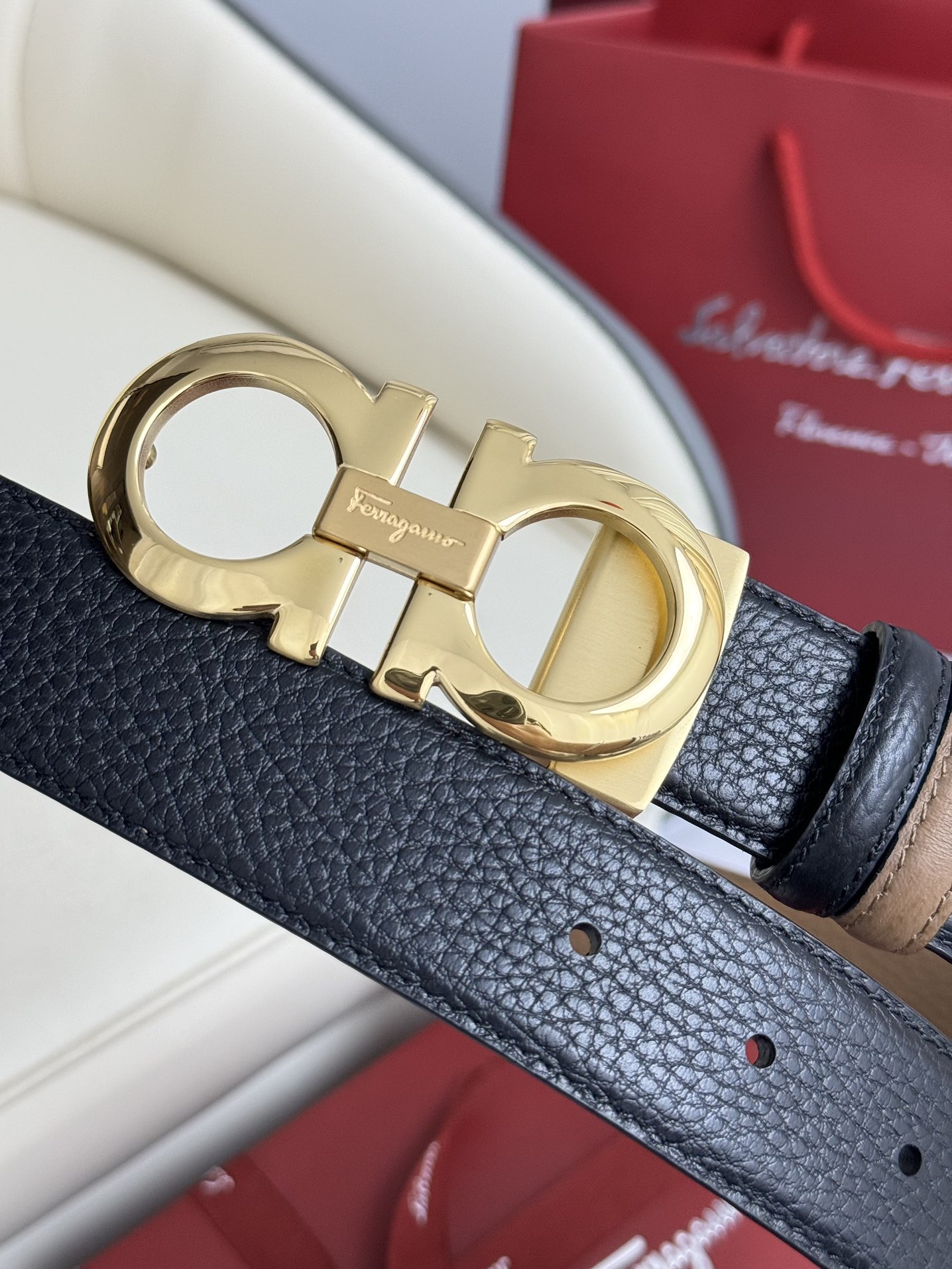 Salvatore Ferragamo Basic Belt Top Grain Leather