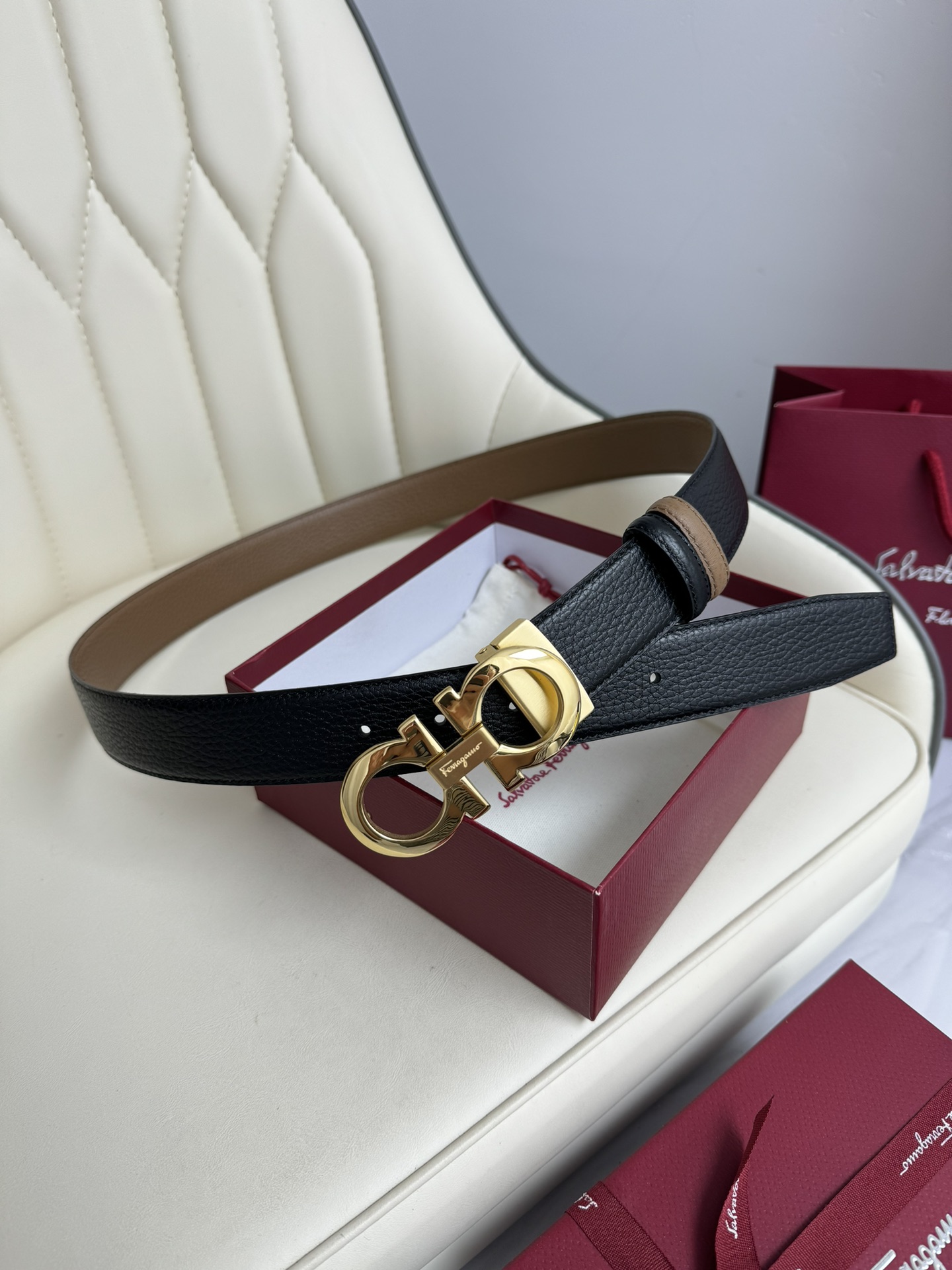 Salvatore Ferragamo Basic Belt Top Grain Leather