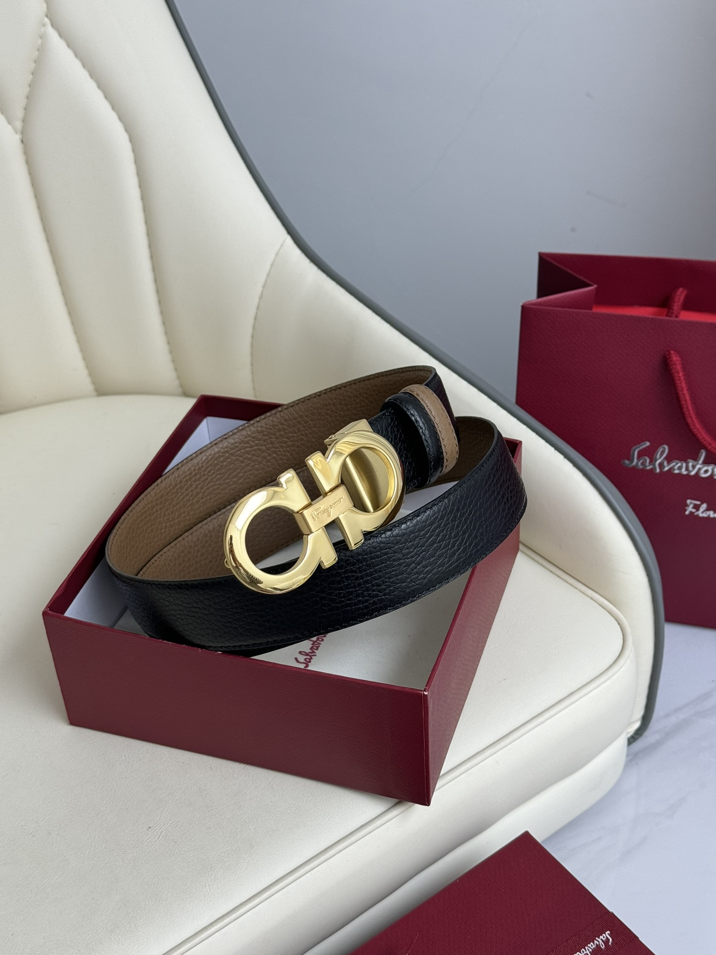 Salvatore Ferragamo Basic Belt Top Grain Leather