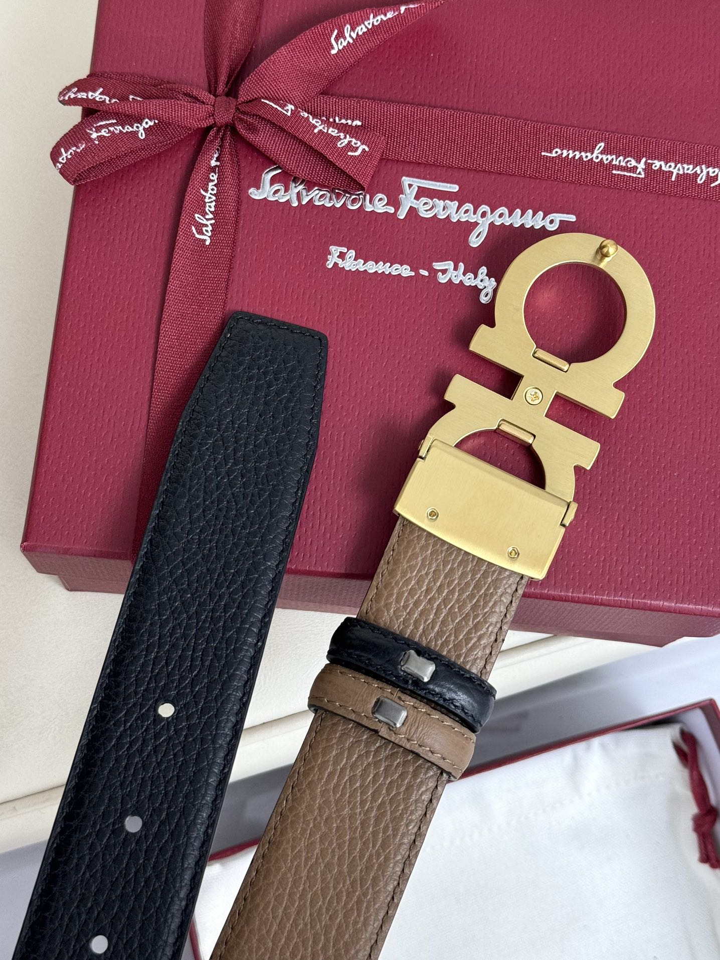 Salvatore Ferragamo Basic Belt Top Grain Leather