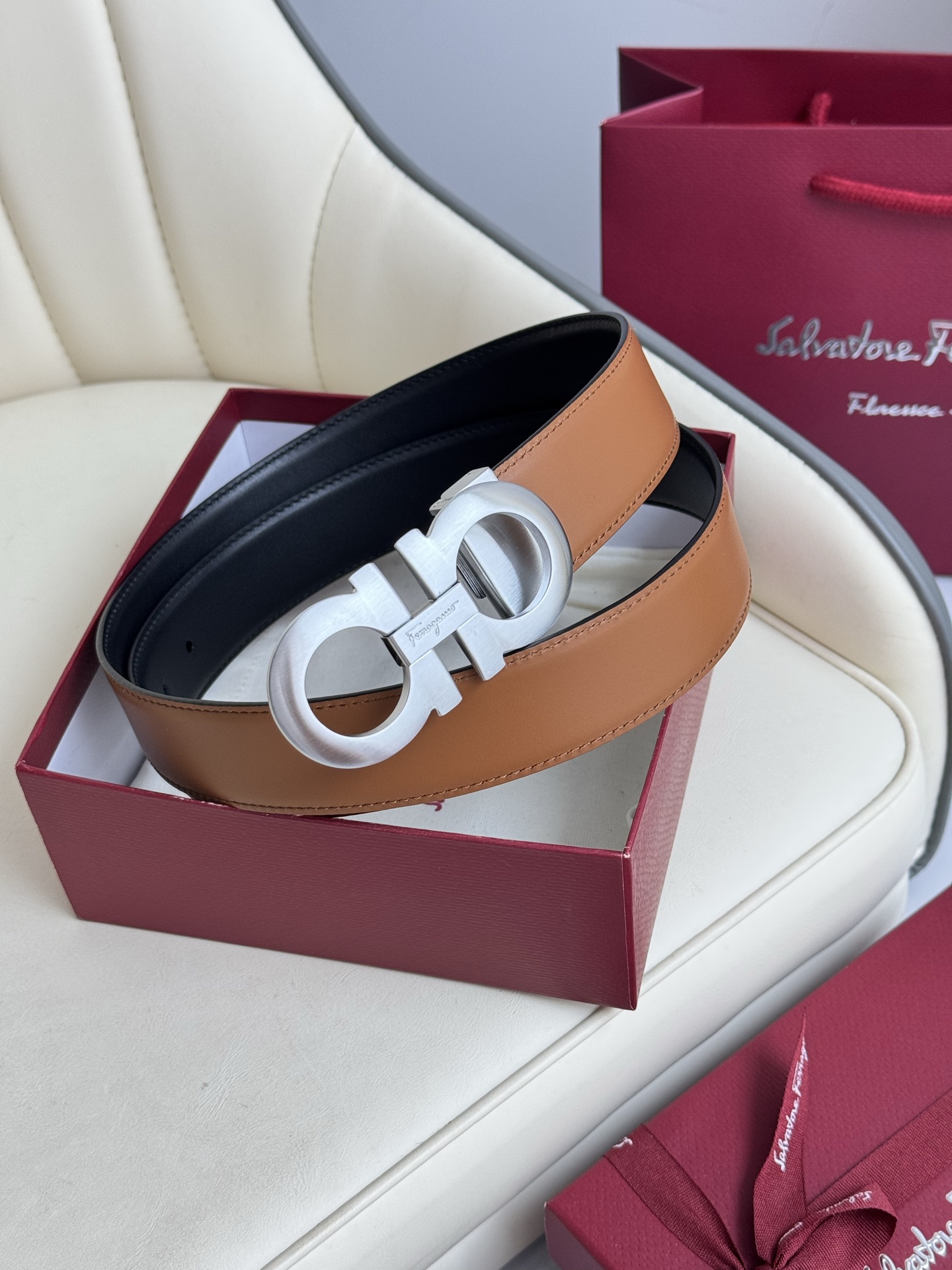 Salvatore Ferragamo Basic Belt Top Grain Leather