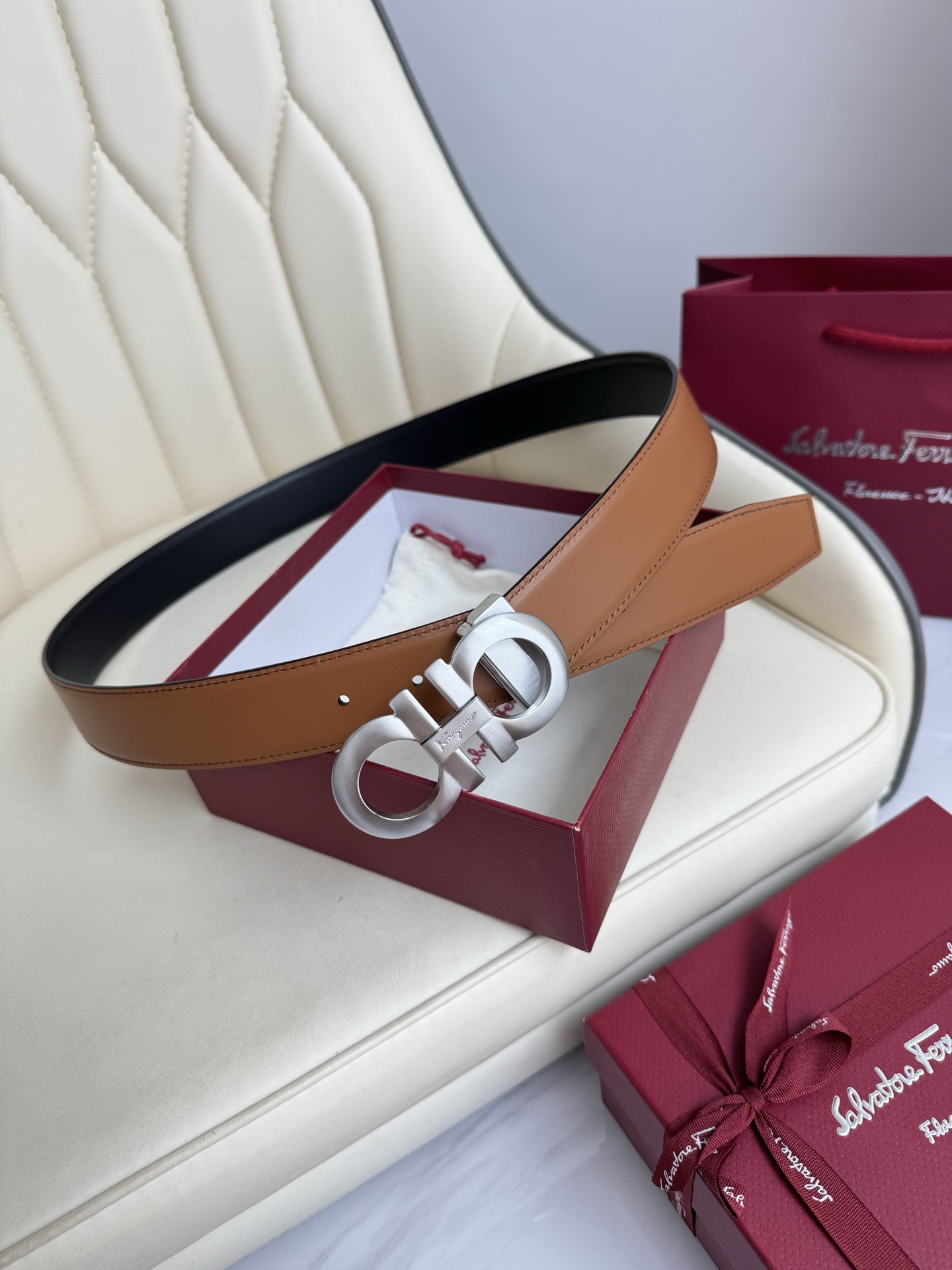 Salvatore Ferragamo Basic Belt Top Grain Leather