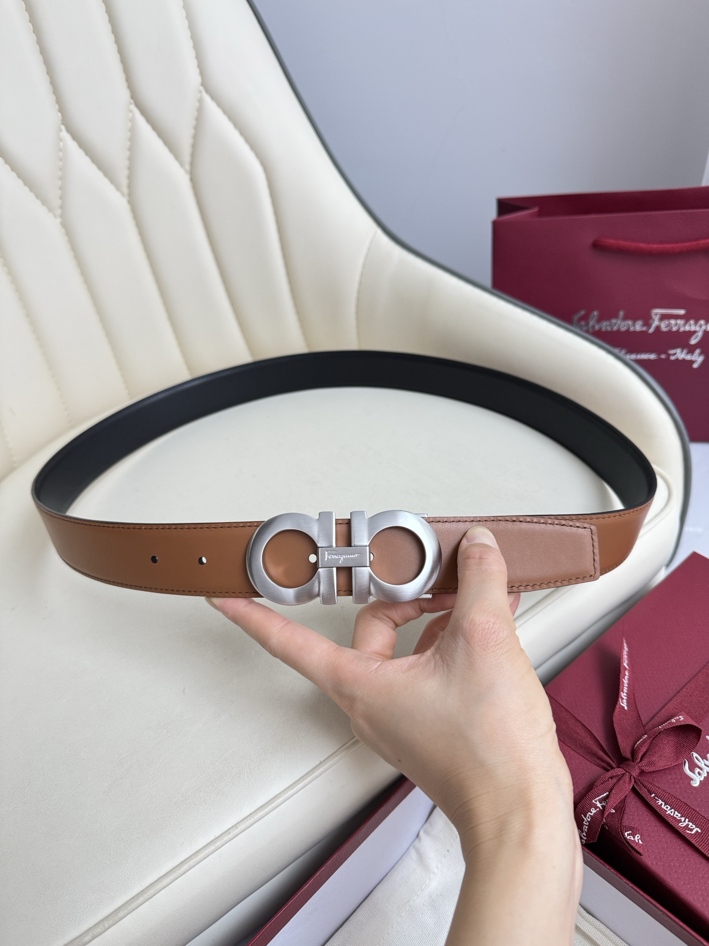 Salvatore Ferragamo Basic Belt Top Grain Leather