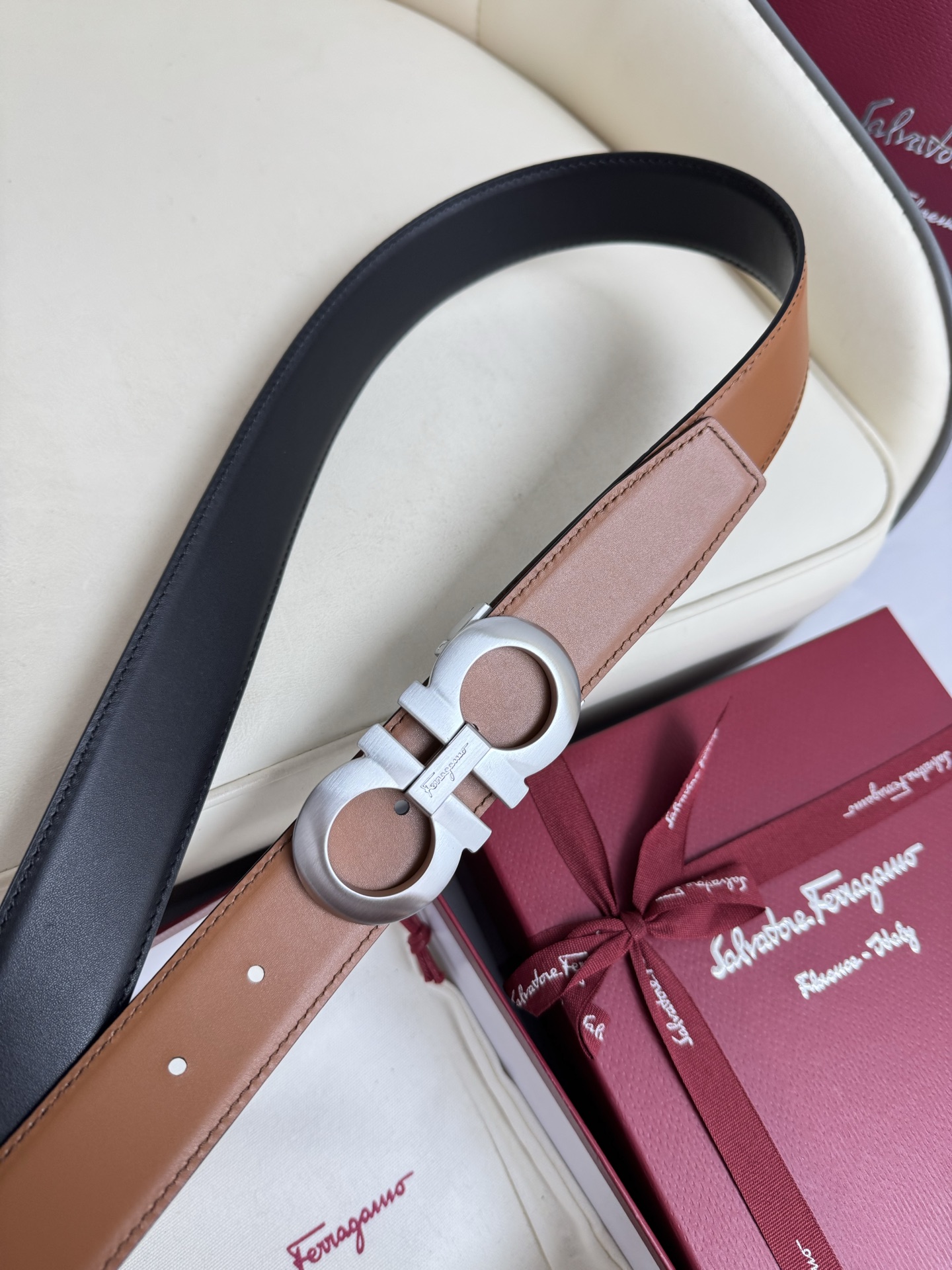 Salvatore Ferragamo Basic Belt Top Grain Leather