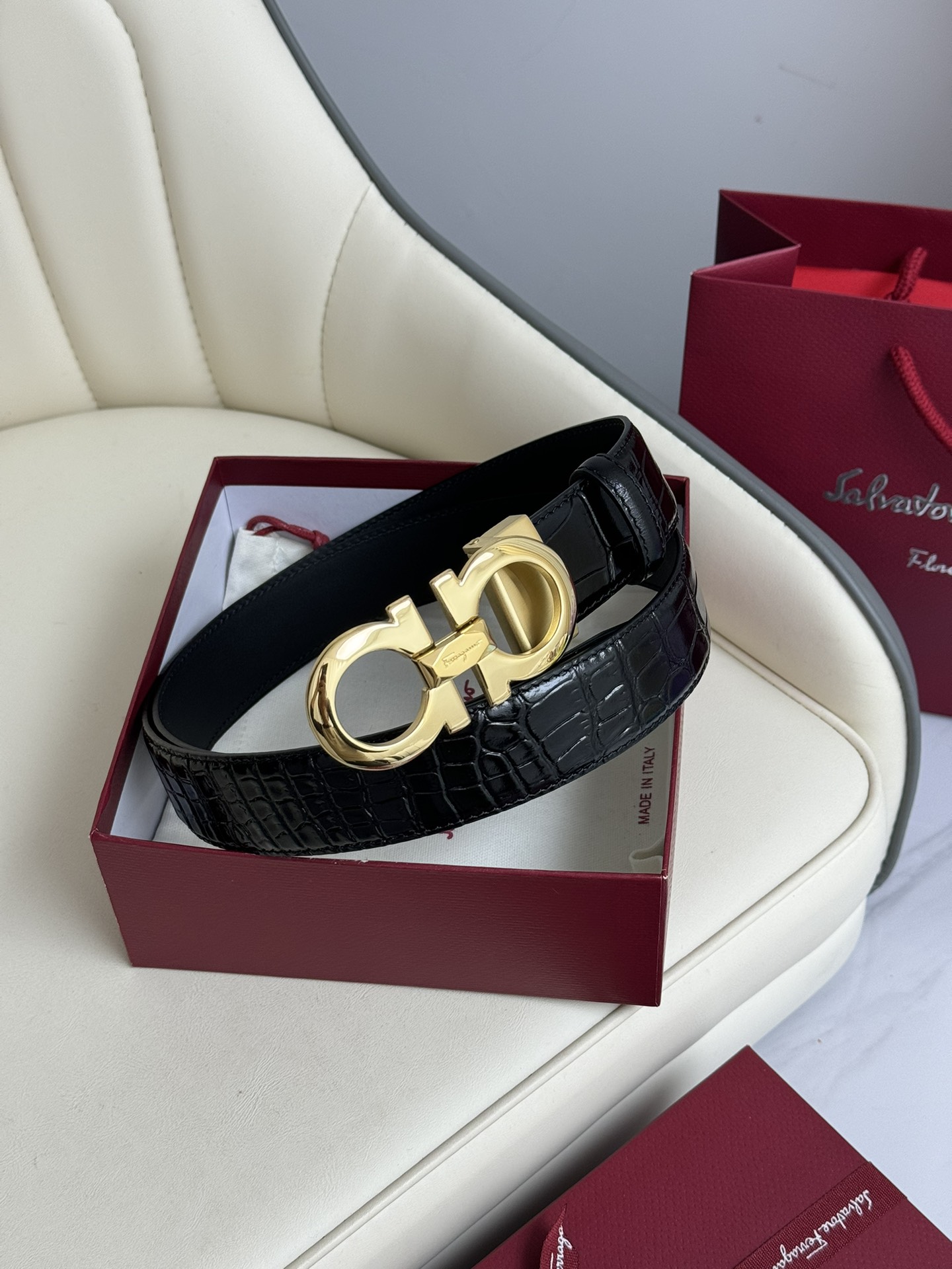 Salvatore Ferragamo Basic Belt Top Grain Leather
